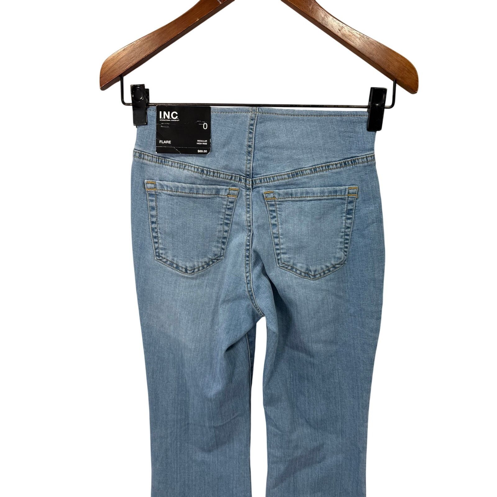Macys INC International Concepts Jeans 0 Pull On Flare NEW #G621 Size 25" / US 0 / IT 36 - 4 Thumbnail