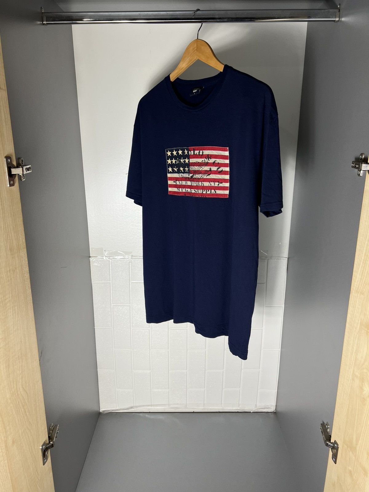 Polo Ralph Lauren VINTAGE POLO RALPH LAUREN USA FLAG CASUAL T-SHIRT Y2K 90s Size US L / EU 52-54 / 3 - 3 Thumbnail