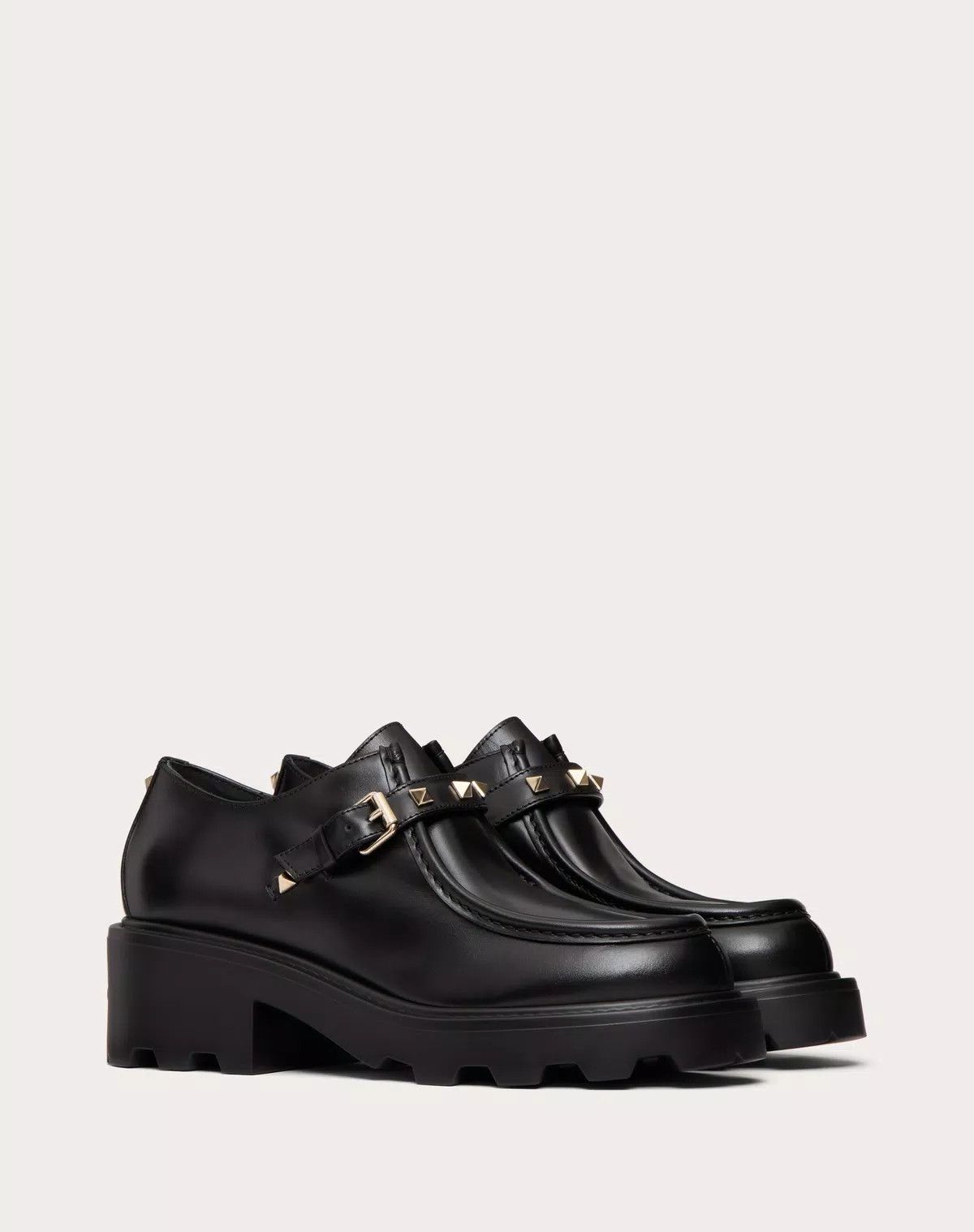 Valentino o1s1wg110426 Rockstud Single Monk Strap Shoes Calfskin Black Size US 10 / IT 40 - 2 Thumbnail