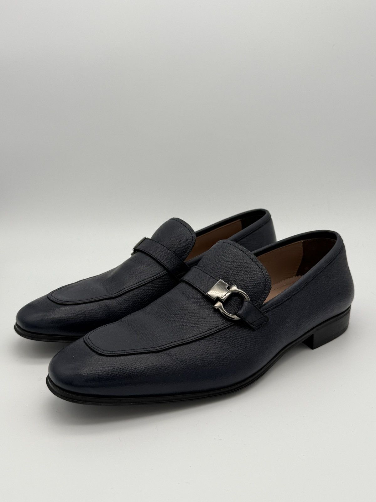 Salvatore Ferragamo Ferragamo Men’s Navy Blue Moccasin with Gancini Size 8 US Size US 8 / EU 41 - 1 Thumbnail