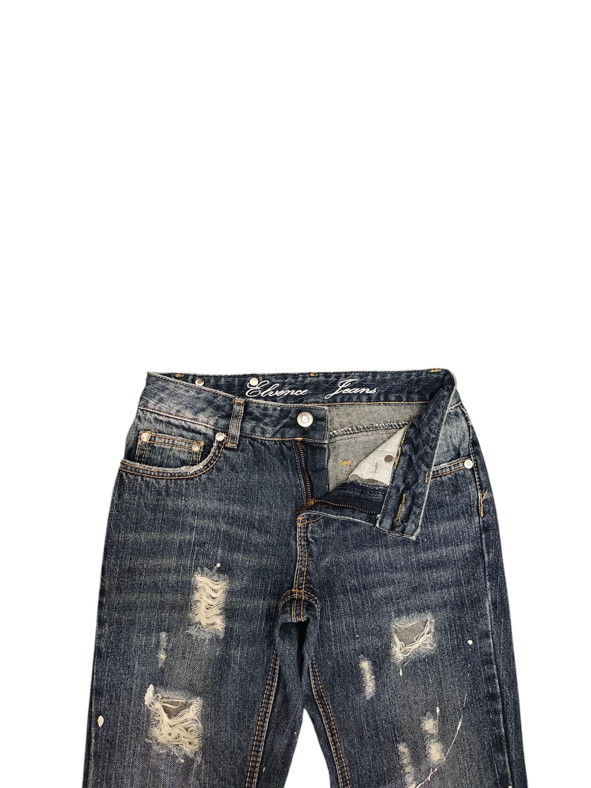 Flare Jeans Elvence Painted Distress Denim Bootcut Low Rise