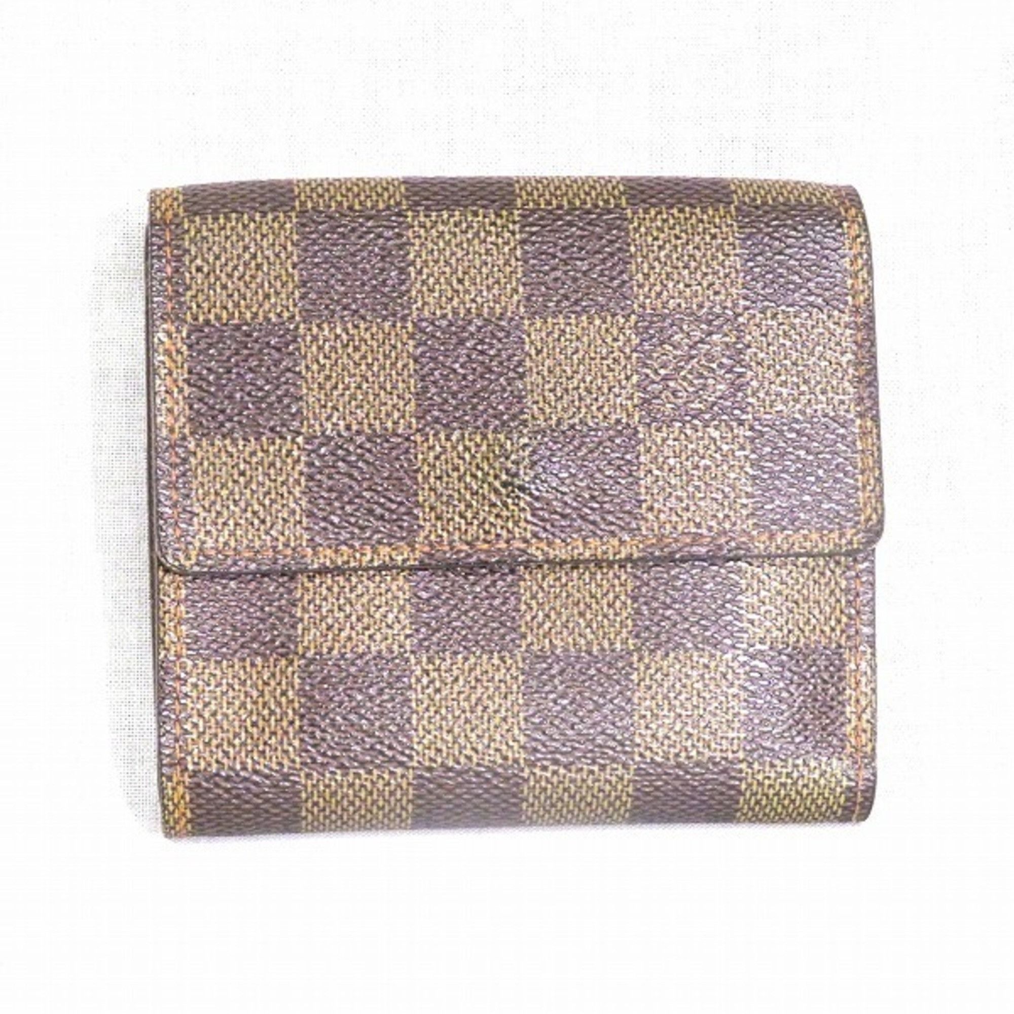 image of Louis Vuitton Damier Portefeuille Elise N61654 Trifold Wallet Men Women in Brown