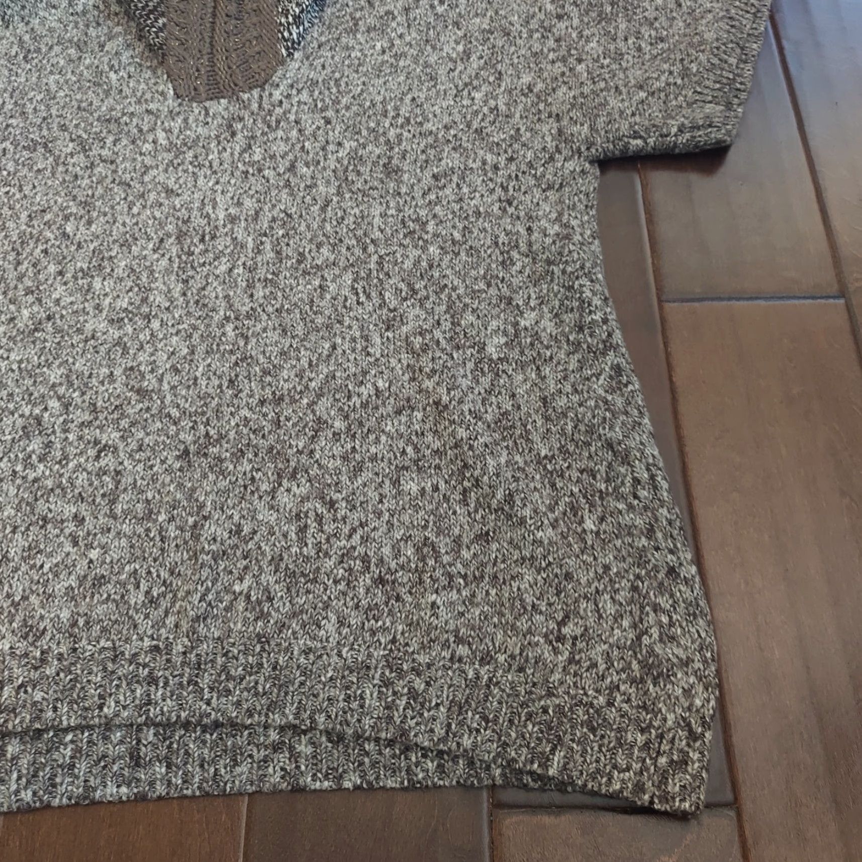 Vintage Style&co. Women's Gray Knitted Zip Turtle Neck Sweater - Size L - Solid Knit Cotton Acrylic Tunic Long Sleeve Womens Size L / US 10 / IT 46 - 3 Thumbnail