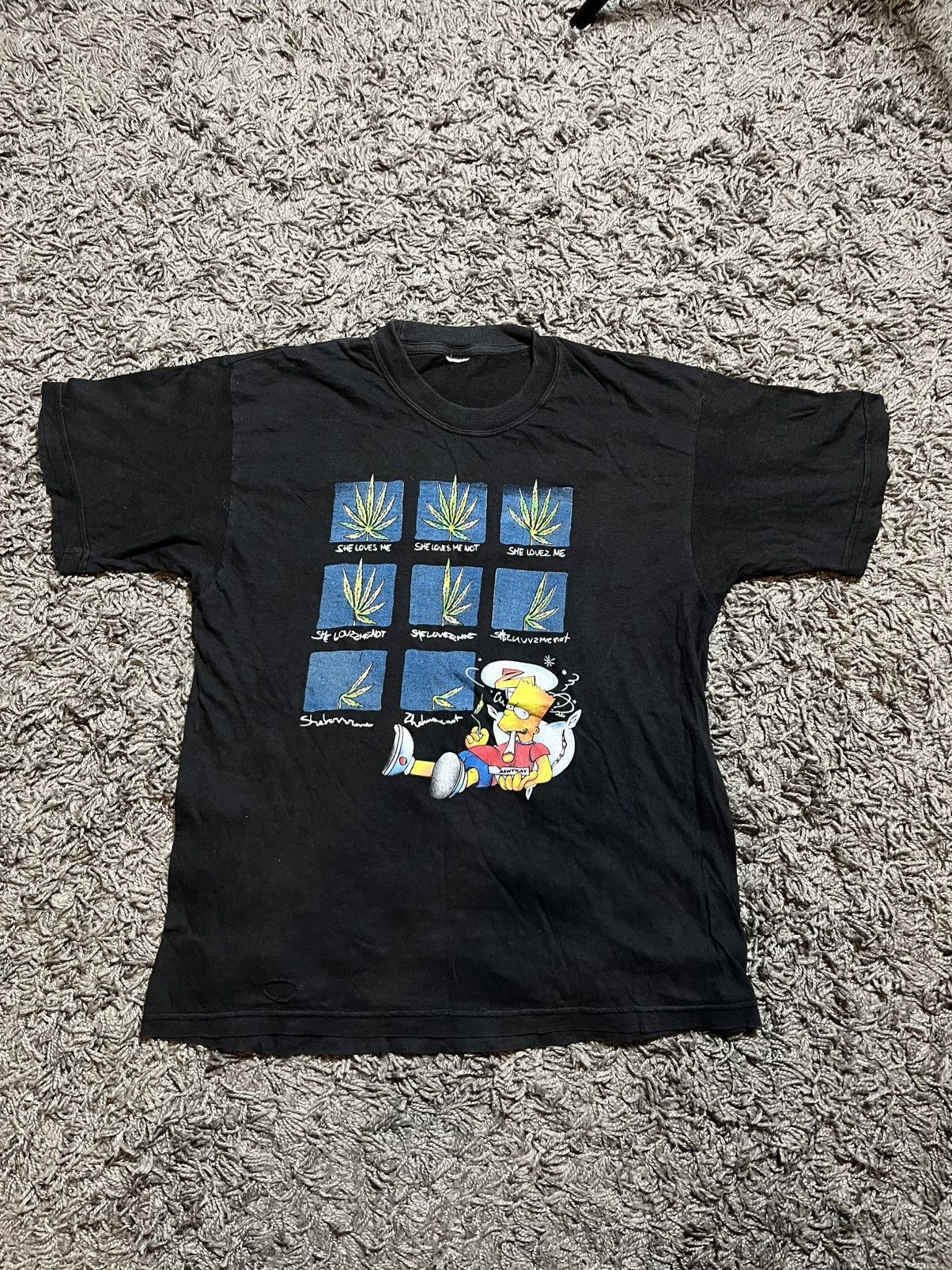 Vintage BART SIMPSON VINTAGE FADED MARIJUANA SORTS PRINTED T-SHIRT Size US M / EU 48-50 / 2 - 1 Thumbnail