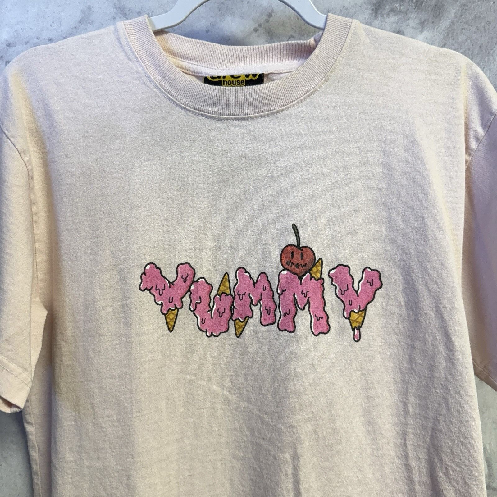 Drew House Drew House Yummy T Shirt Mens XS 19.5x27 Light Pink Short Sl Size US XS / EU 42 / 0 - 1 Thumbnail