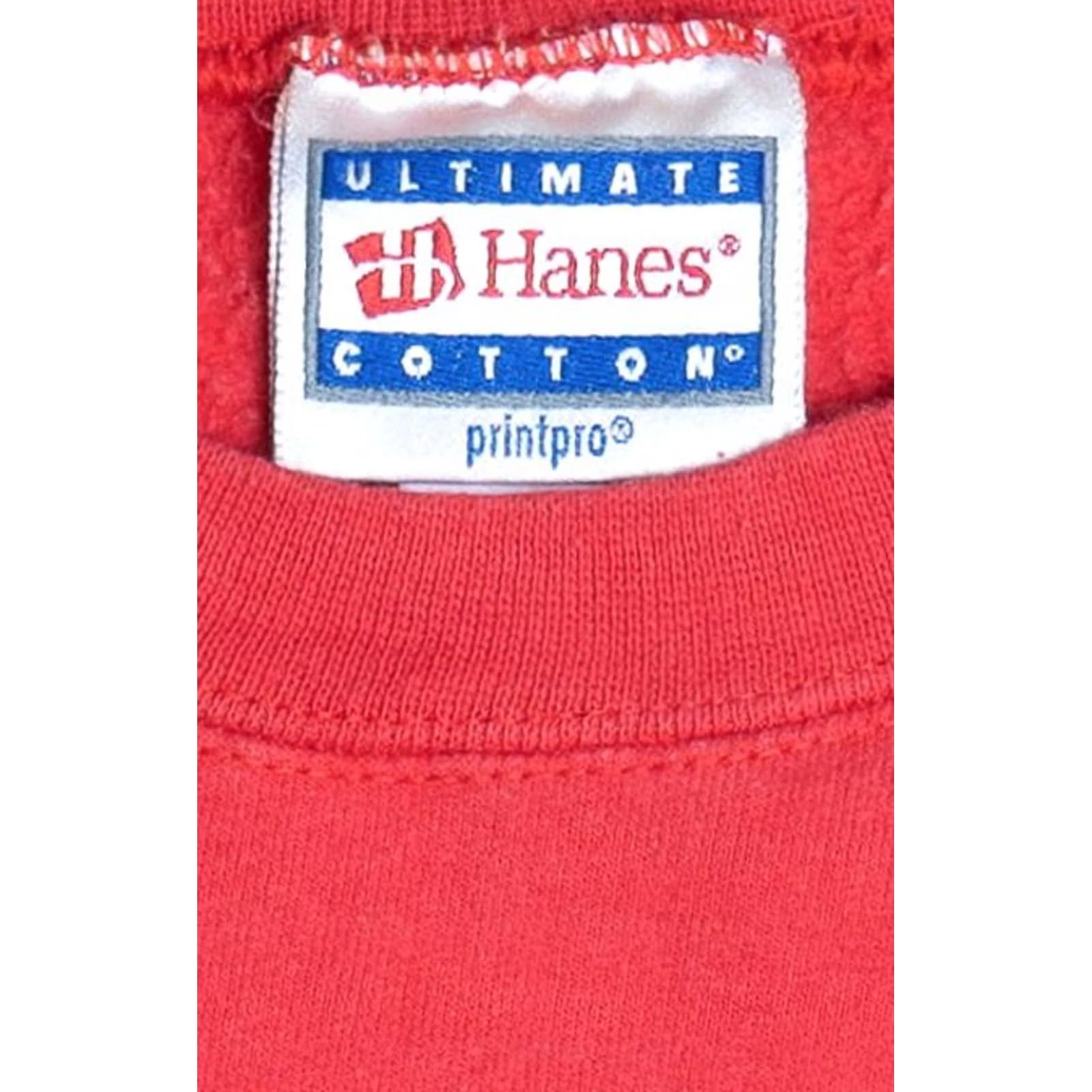 Hanes VINTAGE Hanes Sweatshirt Cremland Dairy Cow Red Unisex Adults X-Large Cotton Polyester Pullover 2000s Boys Girls Mens Womens Size US XL / EU 56 / 4 - 3 Thumbnail