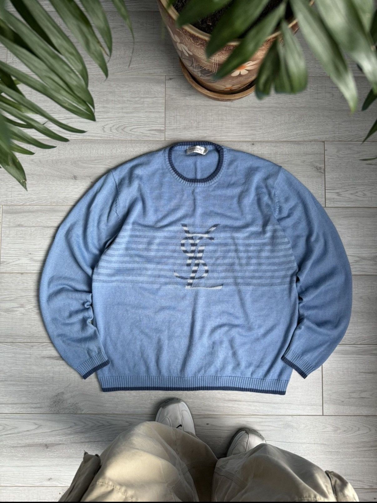 Yves Saint Laurent Yves Saint Laurent vintage Crewneck Big logo sweater Size US XXL / EU 58 / 5 - 1 Thumbnail