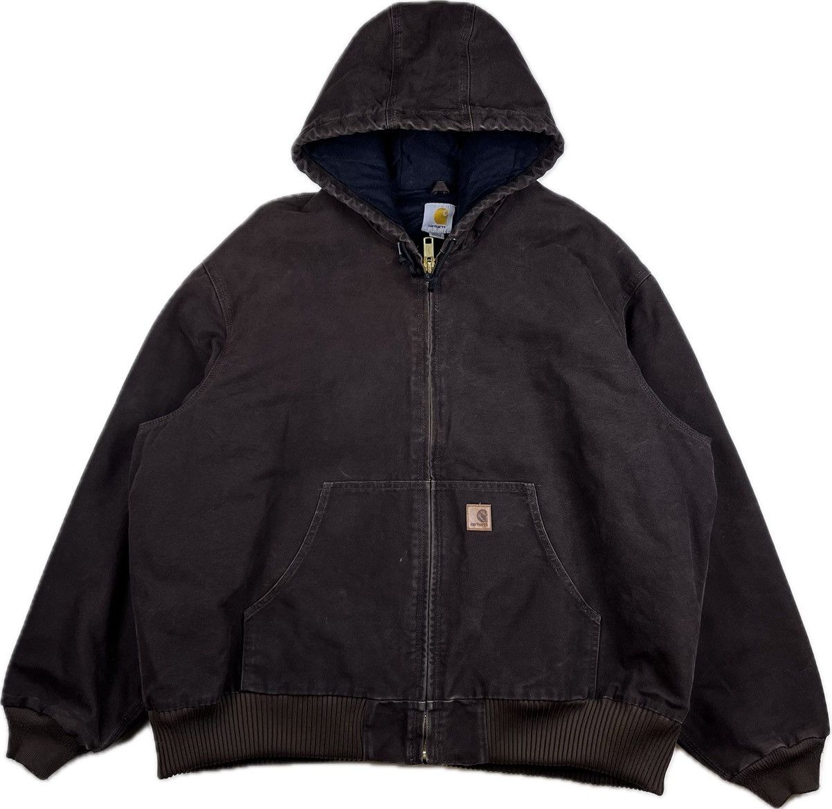 image of Dark Brown Earthtone Carhartt Hooded Jacket (Workwear) Vtg, Men's (Size 2XL)