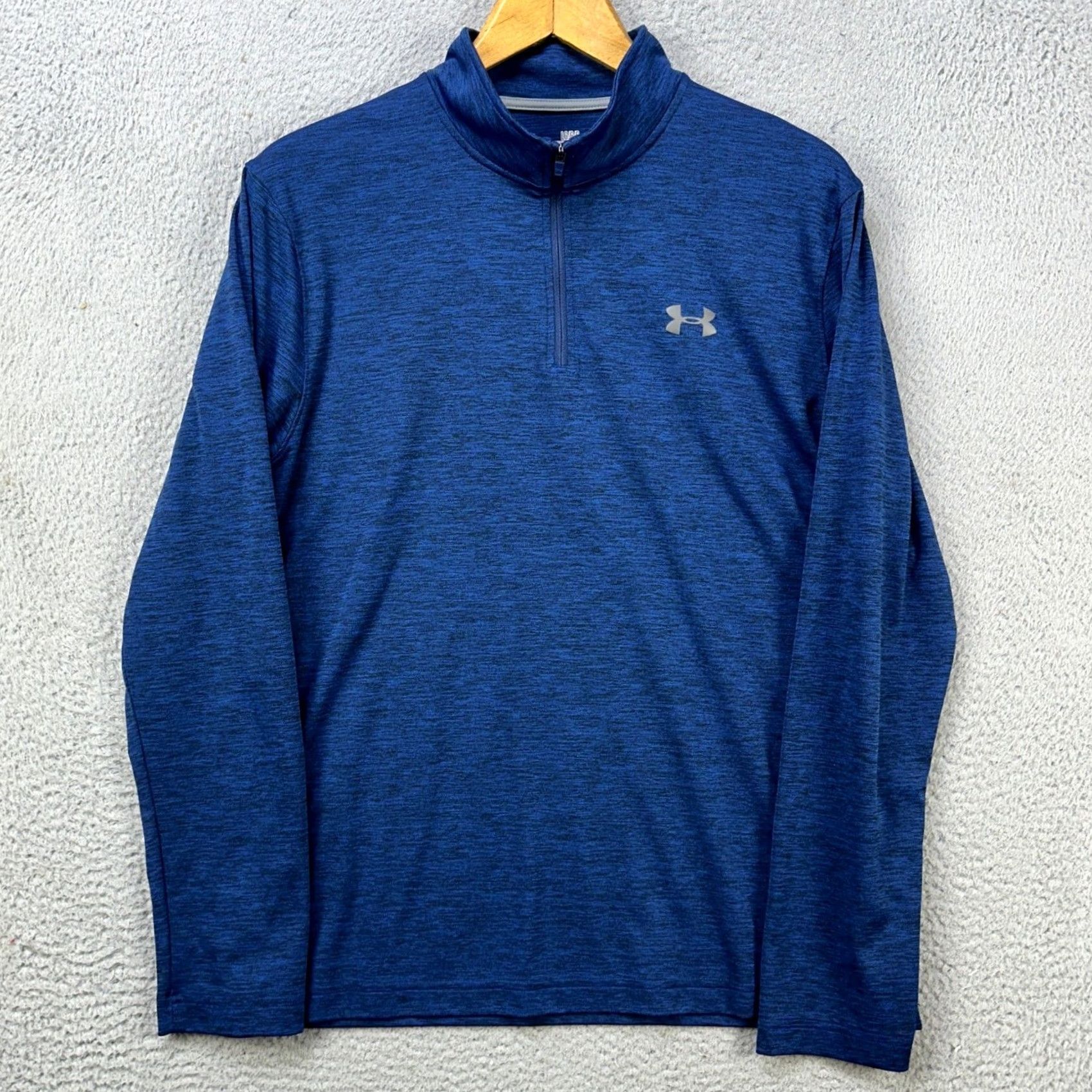 Under Armour Under Armour HeatGear Shirt Pullover Mens Large Blue Salt Pepper Quarter Zip Size US L / EU 52-54 / 3 - 2 Thumbnail