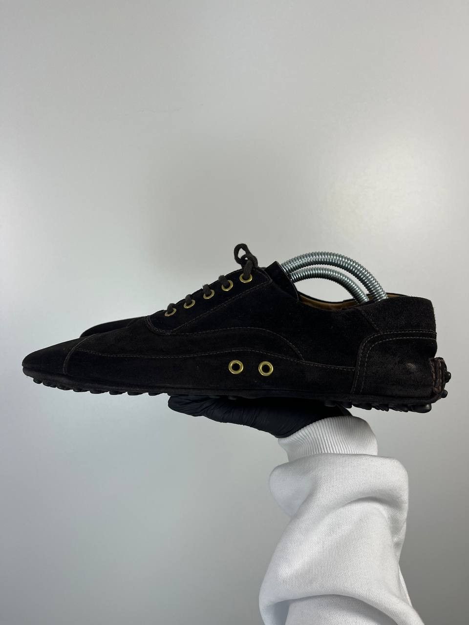 Prada Prada Men’s Suede Lace-Up Driving Shoes Brown Size 9.5 Size US 9.5 / EU 42-43 - 3 Thumbnail