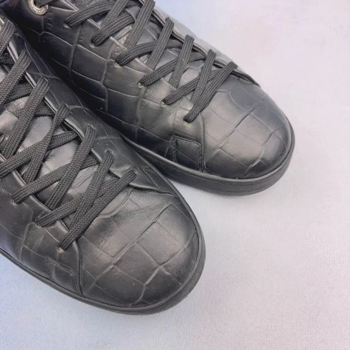 Louis Vuitton Louis Vuitton Black Leather Low-Top Sneakers -2508 Size US 9 / EU 42 - 7 Thumbnail