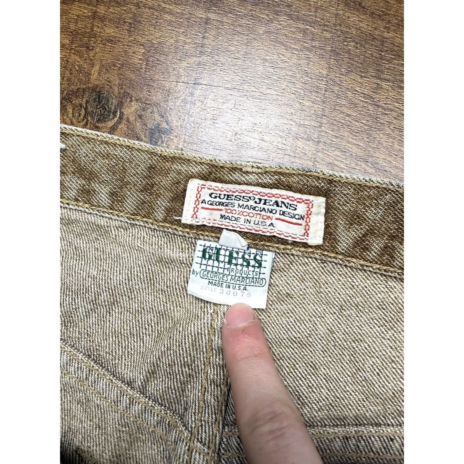 Guess VINTAGE GUESS Jeans Mens 32X34 Brown Wash Denim USA Made Distressed Tapered Inseam 34 Boys Women Size US 32 / EU 48 - 6 Thumbnail