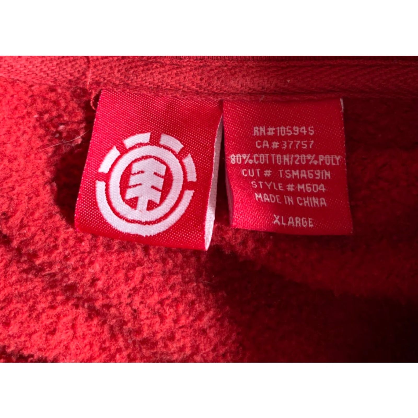 Element VINTAGE Element Hoodie Men's XL Red Graphic Print Heavyweight Pockets Pullover Crew Neck Skateboarding Fall Winter Size US XL / EU 56 / 4 - 3 Thumbnail