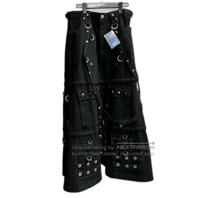Balenciaga Balenciaga Black Denim Skirt with Metal Details. Size US 38 / EU 54 - 1 Thumbnail