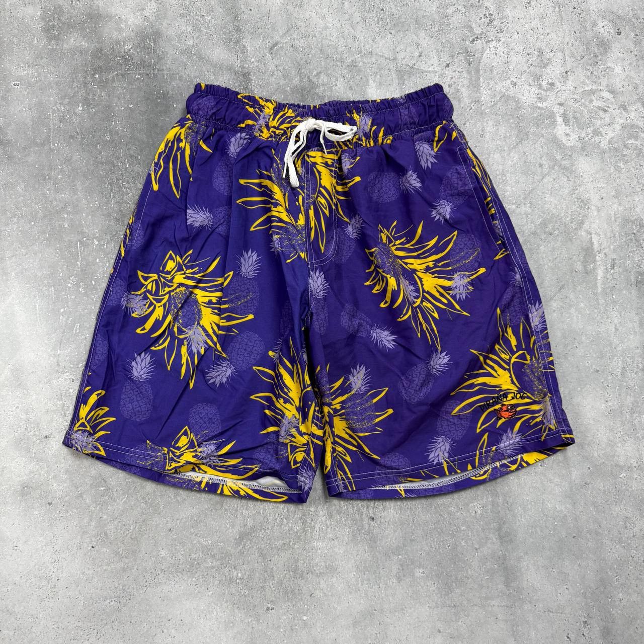 Vintage Vintage Piranha Joe Pineapple Print Swim Beach Shorts Purple Size US 31 - 1 Thumbnail