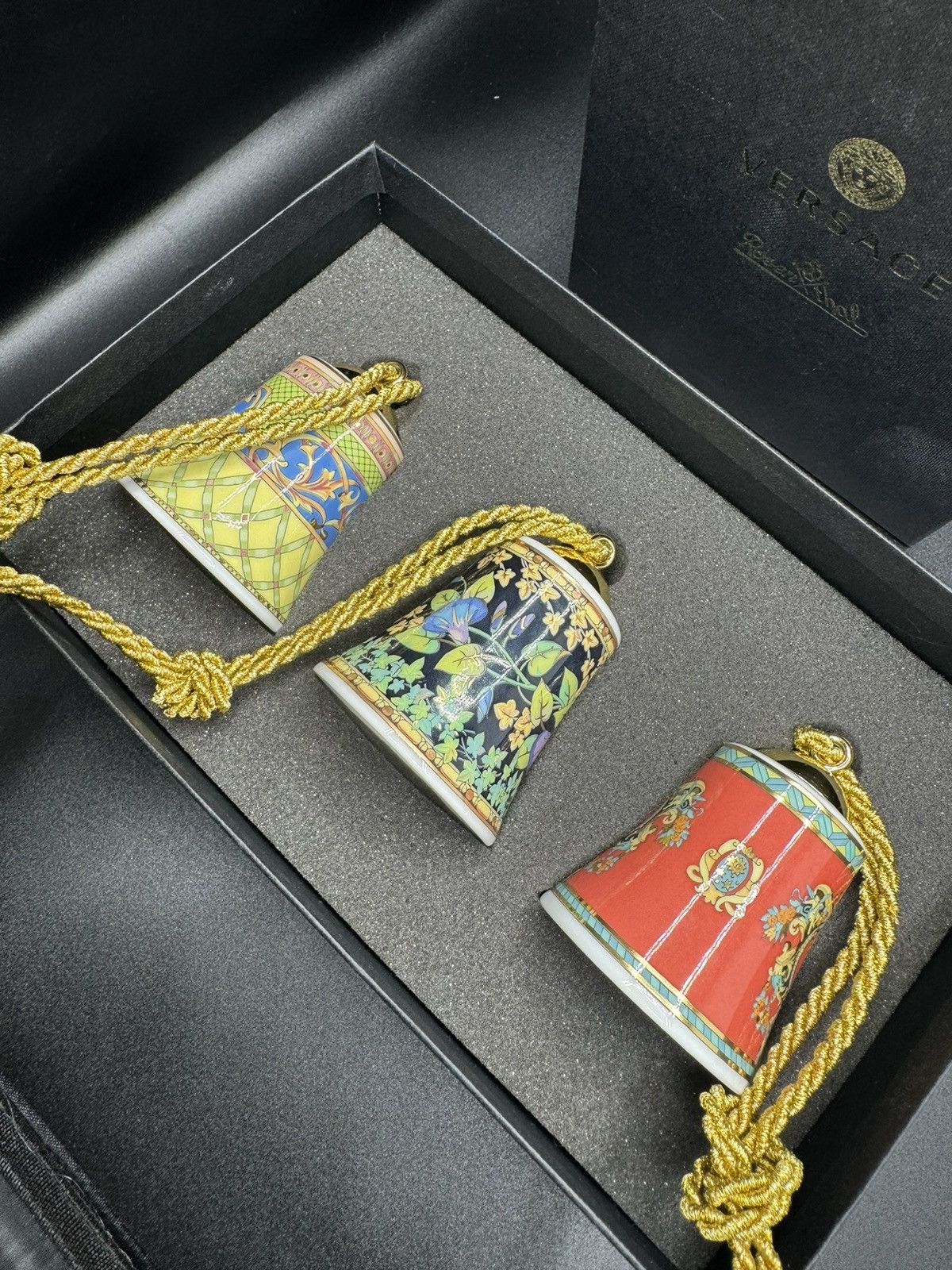 Versace VERSACE Rosenthal Porcelain Gold Christmas Bells Set of 3 Size ONE SIZE - 2 Thumbnail