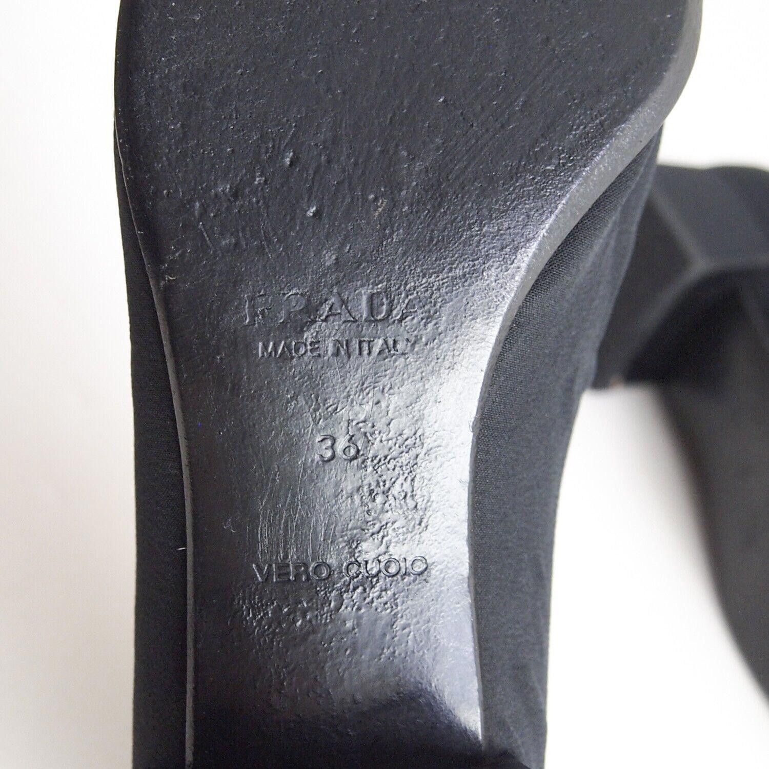 Prada Prada Square Toe Pumps Low Heel Black Suede US 6 EU 36 Size US 6 / IT 36 - 8 Thumbnail
