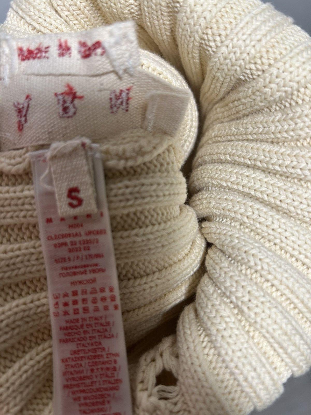 Marni Marni distressed beanie Cream Size S Size ONE SIZE - 5 Thumbnail