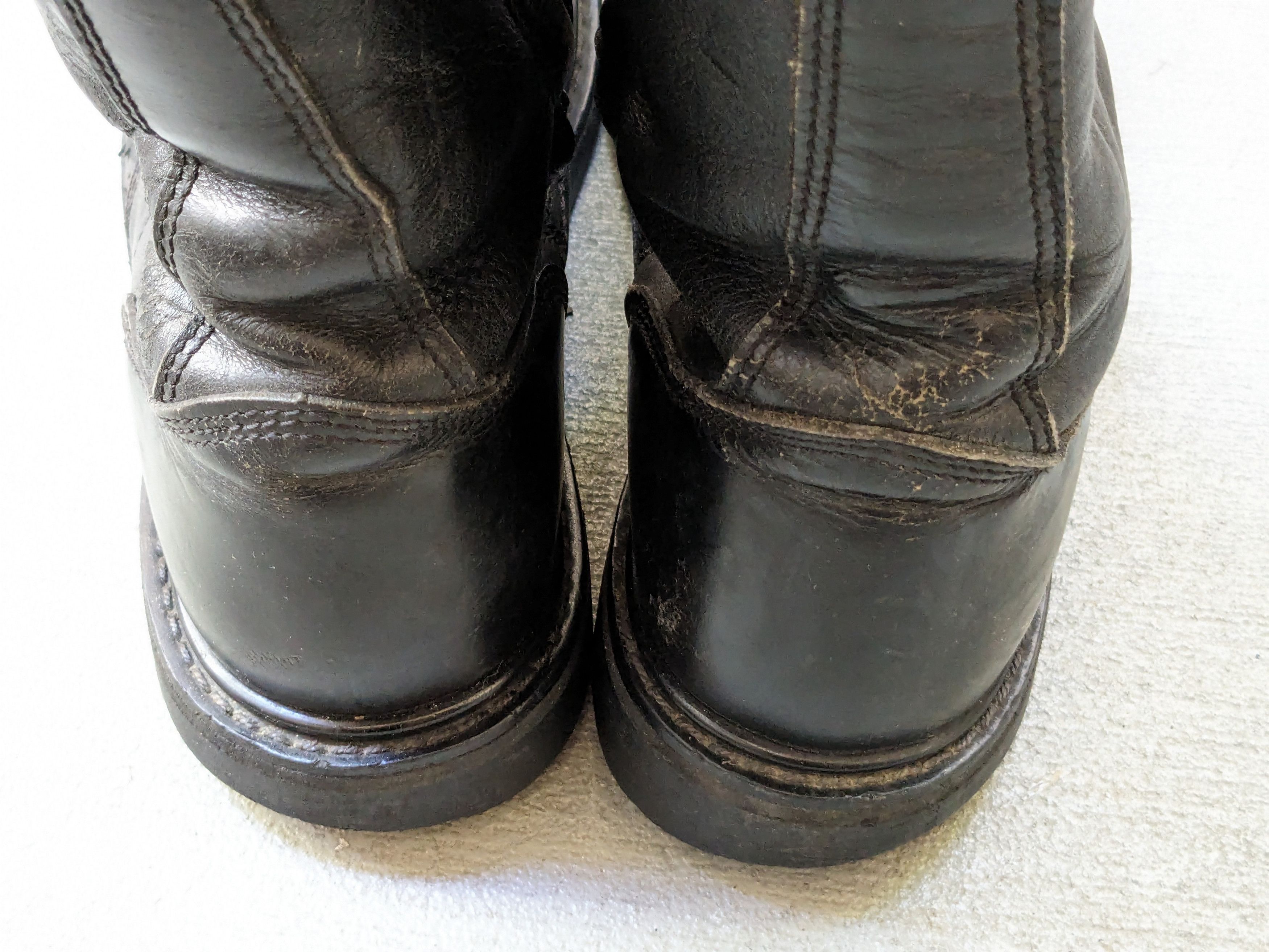 Genuine Leather Vintage Combat Boots Black 9.5 Leather Chunky Biker Moto Size US 9.5 / EU 42-43 - 18 Thumbnail