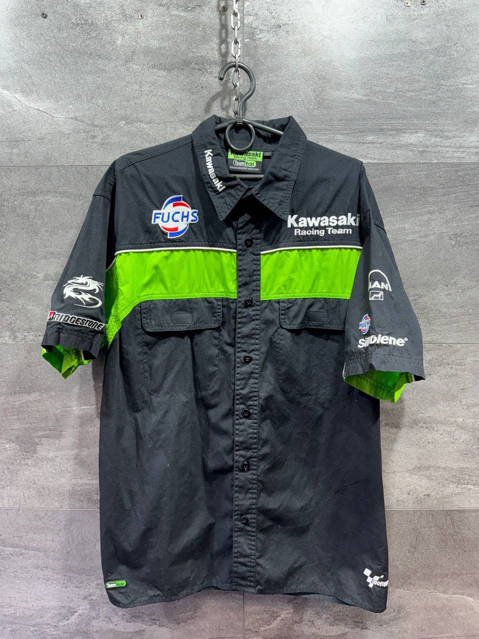 Vintage Kawasaki Racing Team Button Up Shirt Moto Size US L / EU 52-54 / 3 - 1 Thumbnail