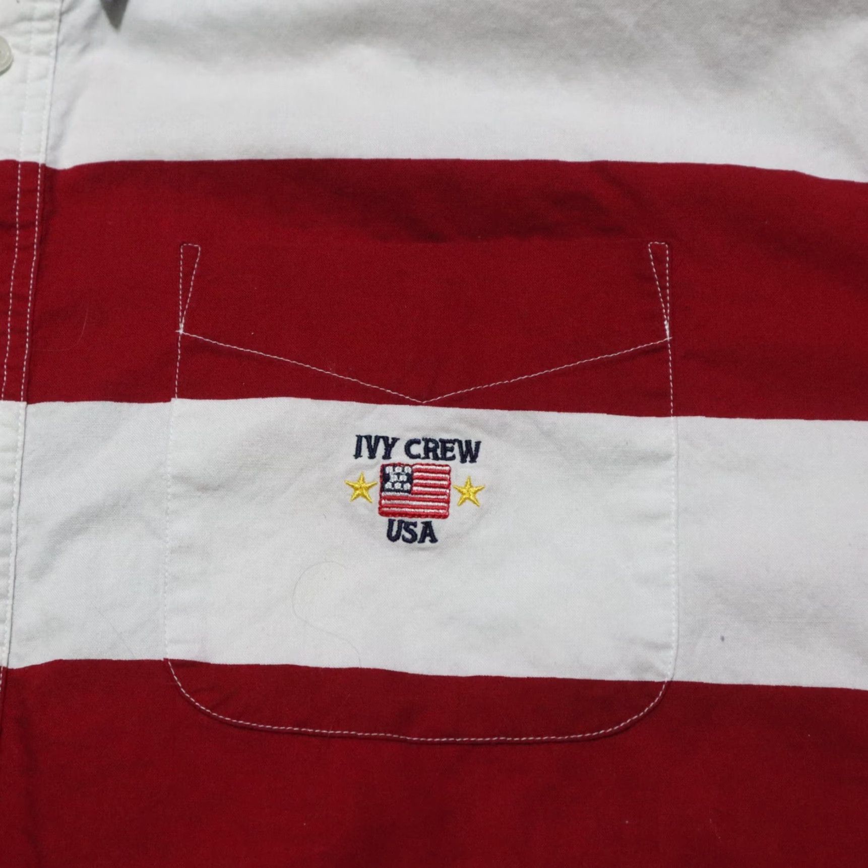 Vintage Ivy Crew Shirt Mens 2XL USA American Flag Stars & Stripes Button Front Down Size US XXL / EU 58 / 5 - 3 Thumbnail
