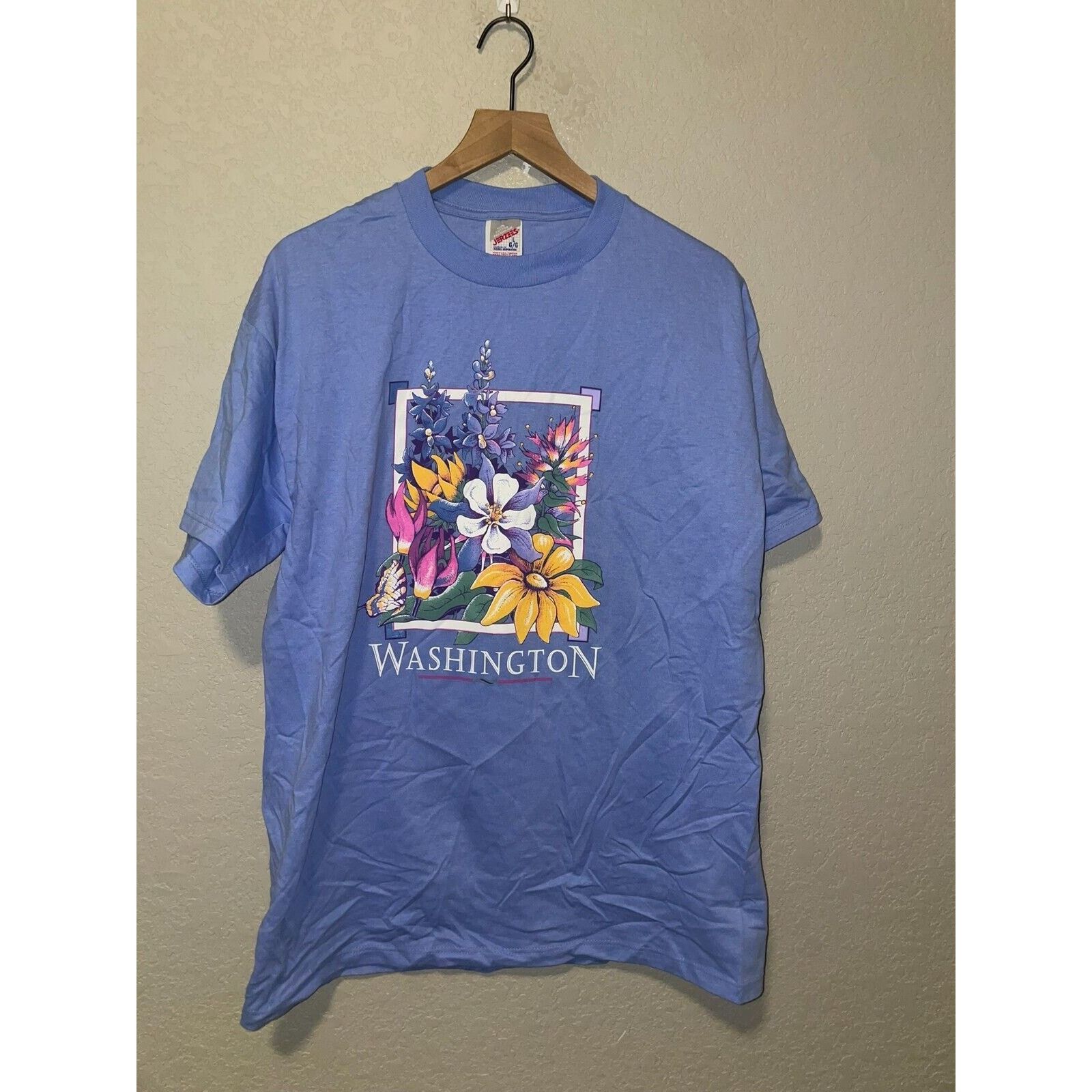 Jerzees Vintage Washington Shirt WA Test Print Tee VTG Large TORN Size US L / EU 52-54 / 3 - 1 Thumbnail