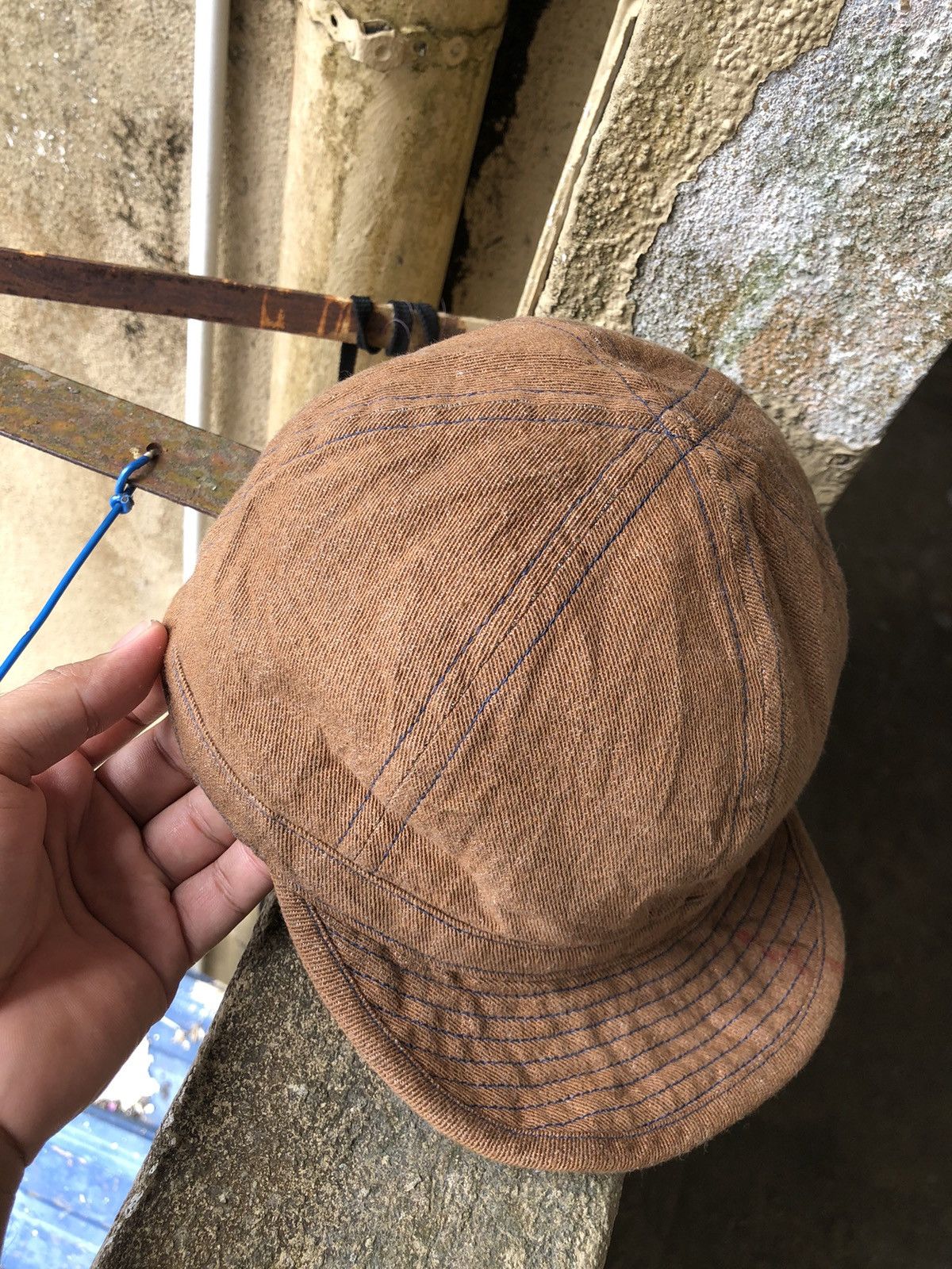 Buzz Rickson's Vintage 90s Buzz Rikson Army Brown Denim Cap Size ONE SIZE - 2 Thumbnail