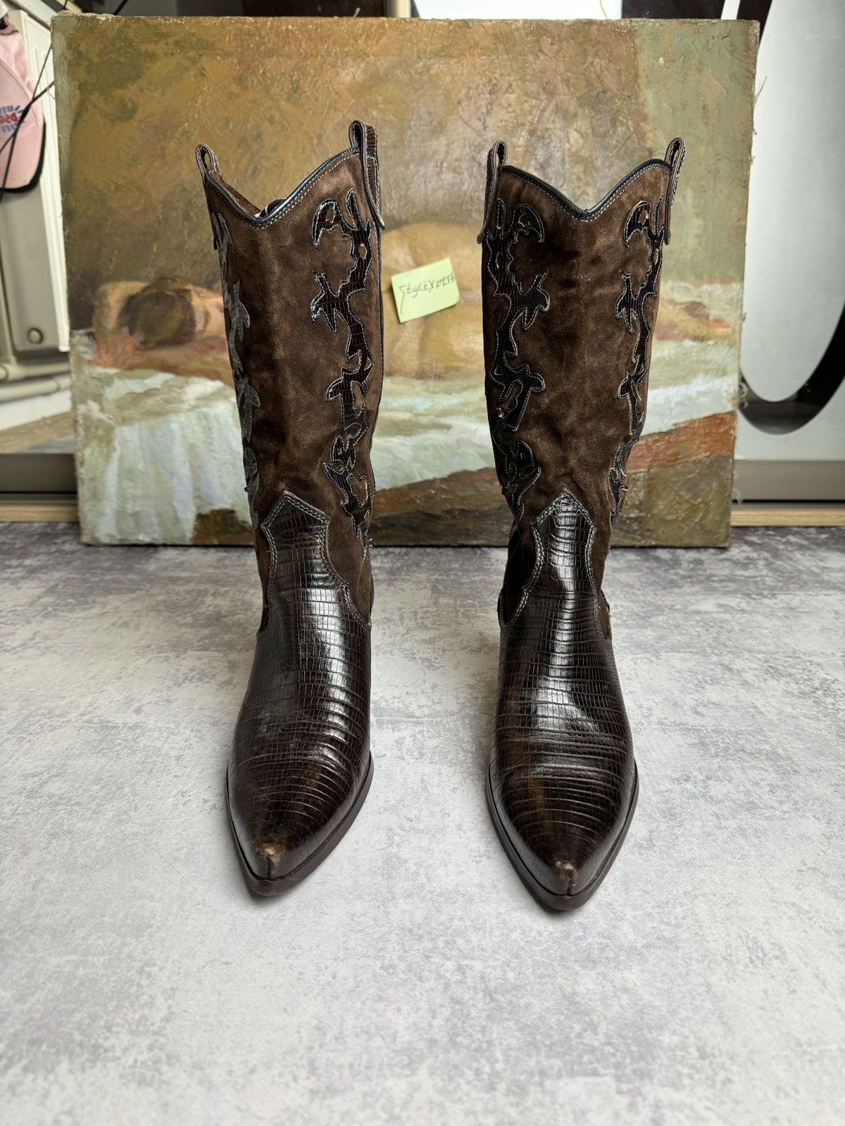RARE Varese Designer Cowboys Y2K Leather Vintage Heels Boots