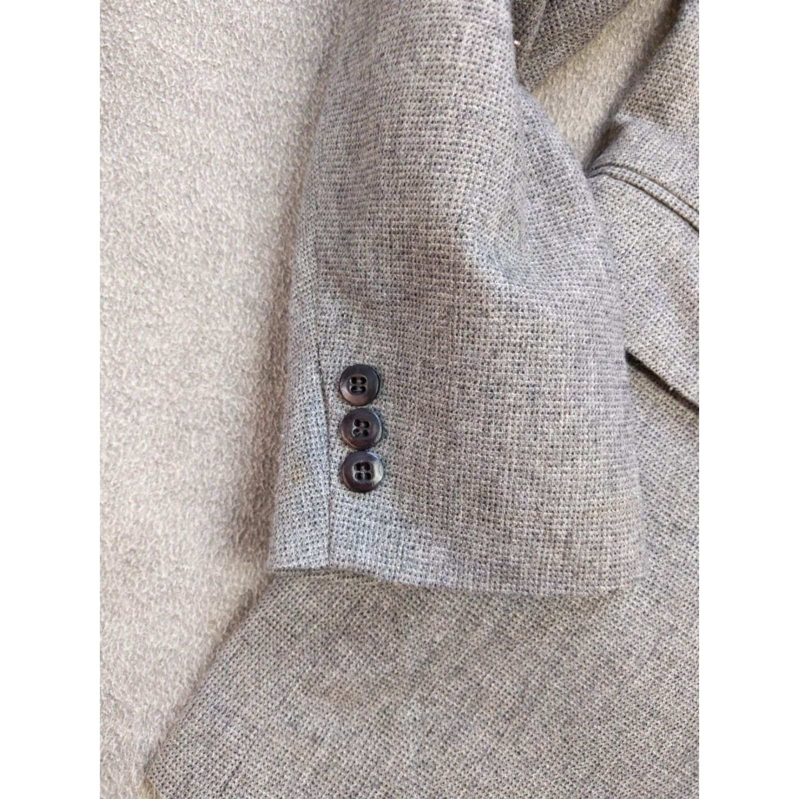 Stafford Stafford Blazer Mens 42 Regular Unstructured Sport Coat Classic Two Button USA Gray Wool Tweed Solid Vintage: No Mens Size 42R - 3 Thumbnail