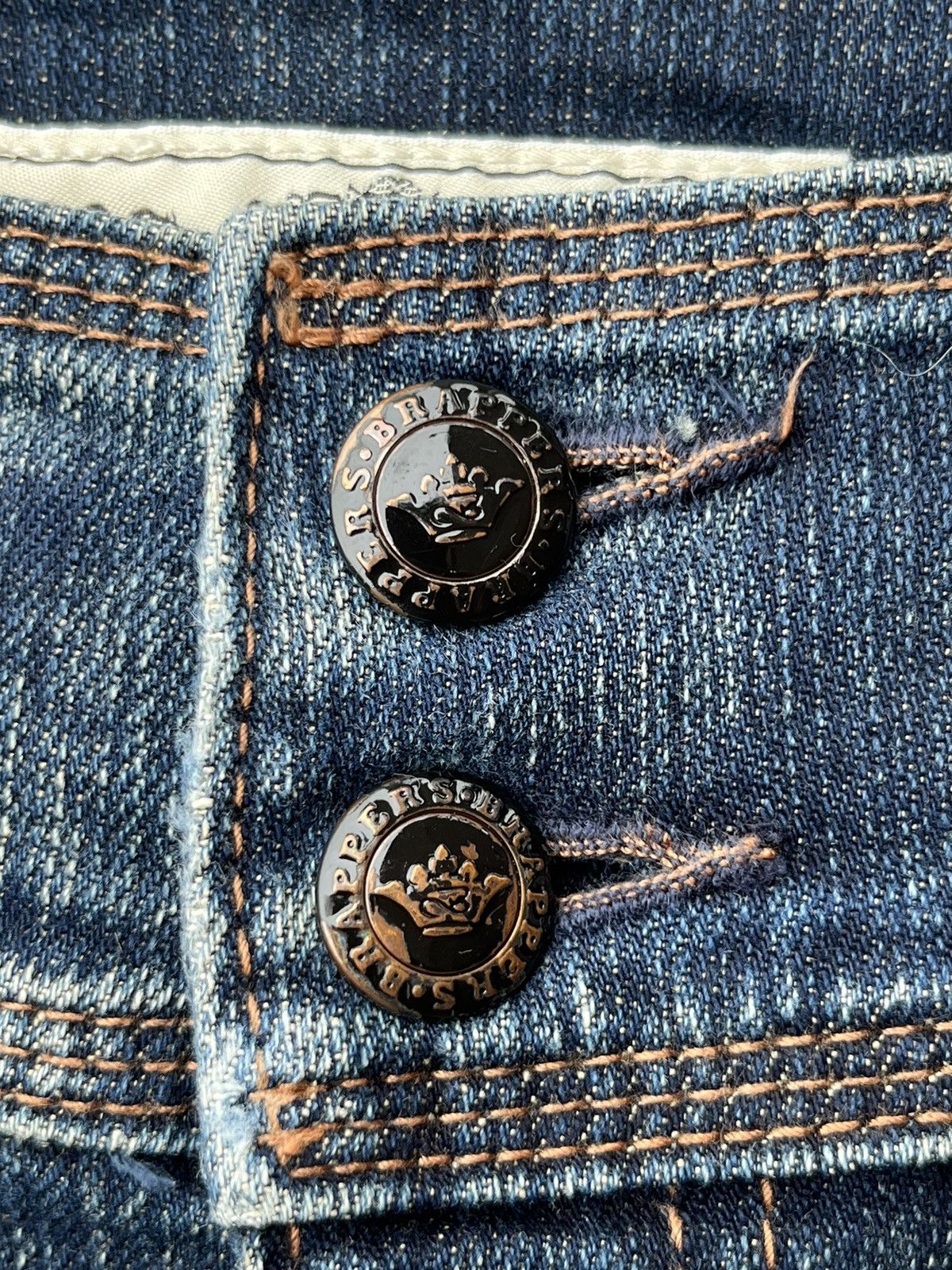 If Six Was Nine Vintage Japanese Brand Brappers Mud Washed Faded Flare Jeans Size US 30 / EU 46 - 9 Thumbnail