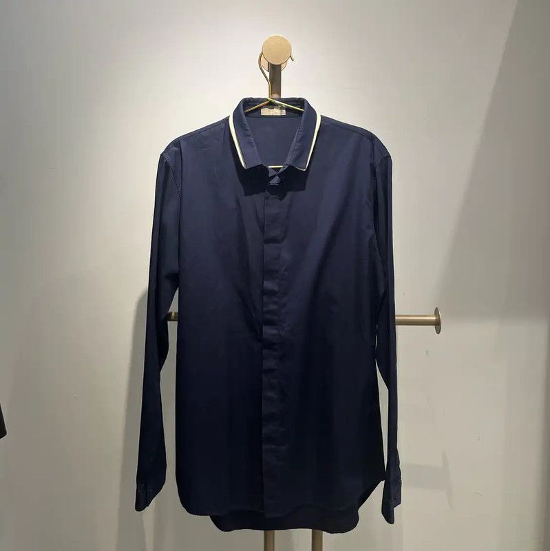 Dior Dior Men's Long Sleeve Dark Blue Shirt 0089 Size US L / EU 52-54 / 3 - 1 Thumbnail