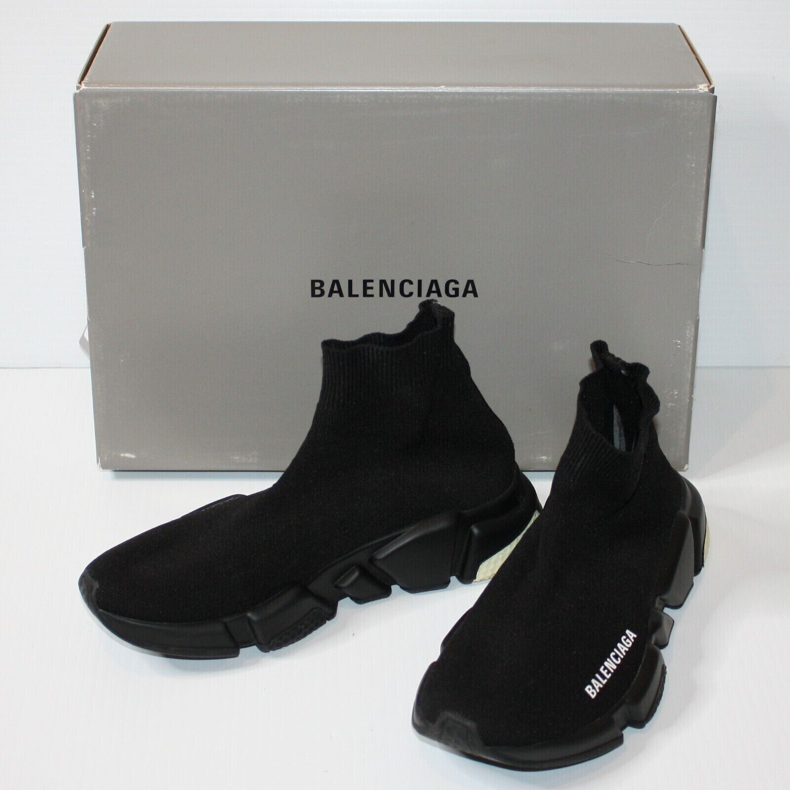 Balenciaga Speed Lite Knit Sneakers Black & White Soles size US 6 NEW Size US 6 / IT 36 - 1 Thumbnail