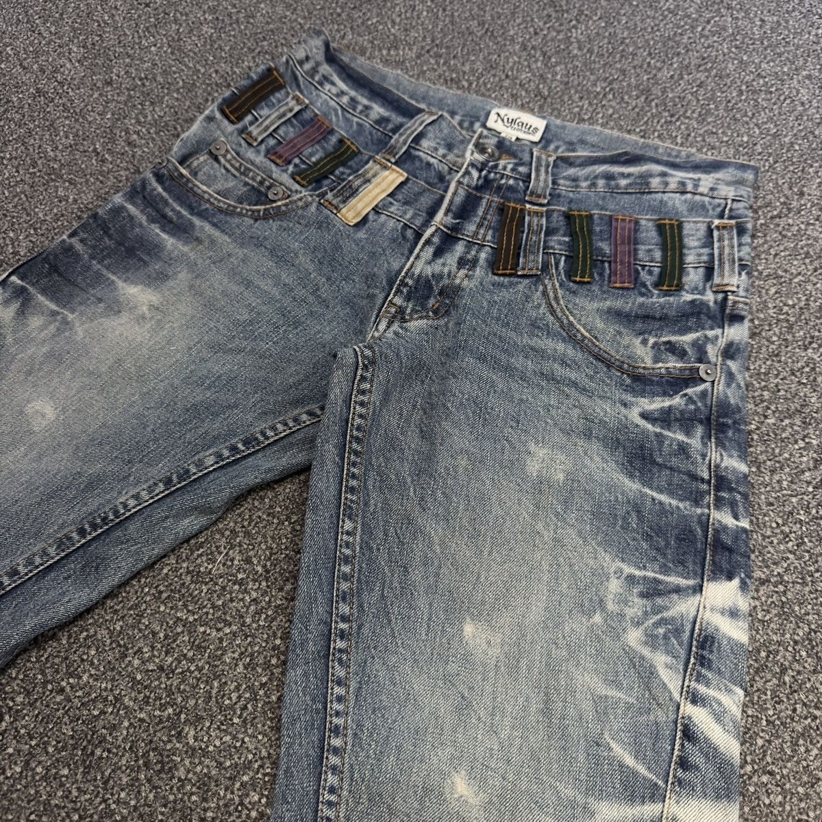 Le Grande Bleu (L.G.B.) Archives ‼️ Japanese Double Waist Nylaus Python Whisker Denim Size US 31 - 3 Thumbnail