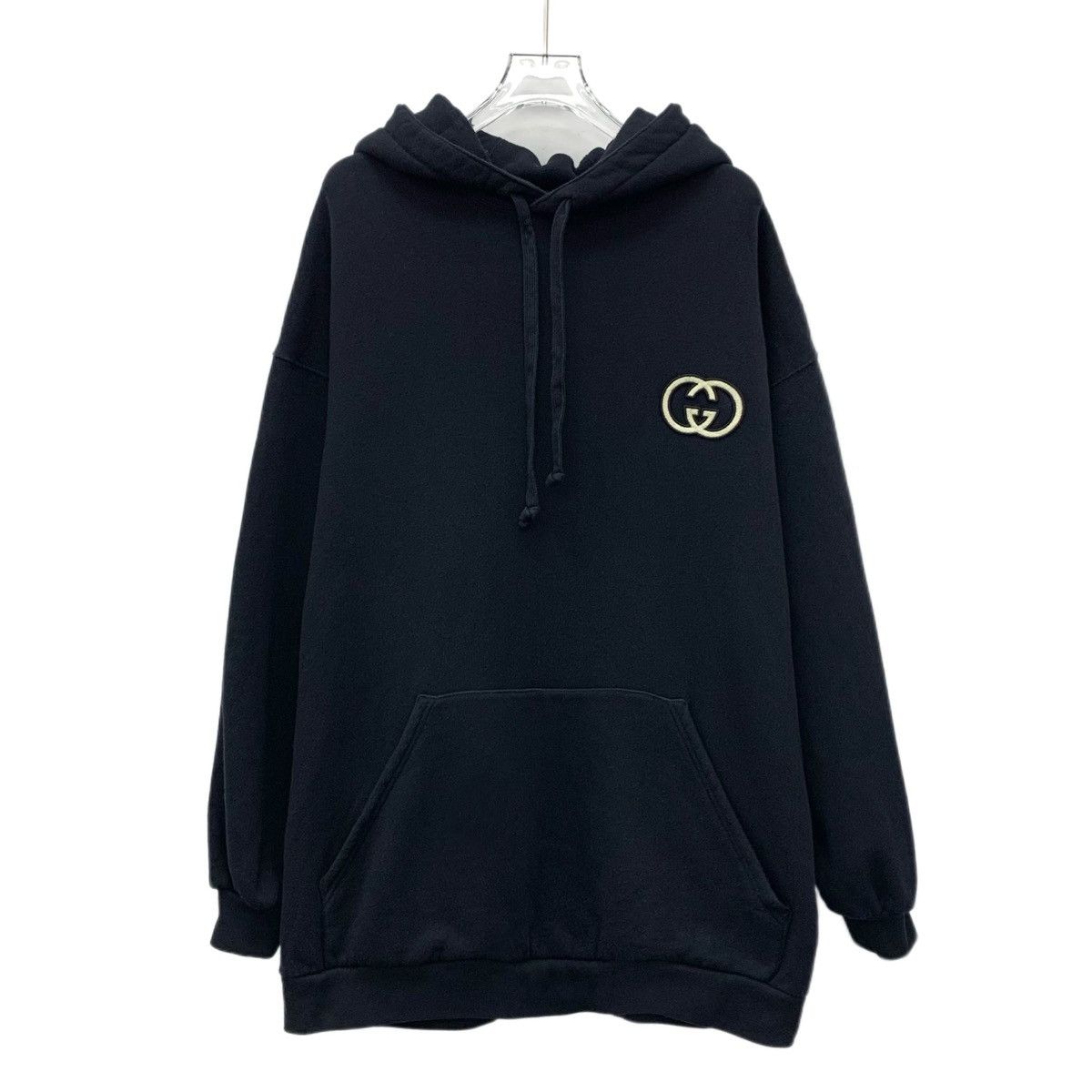 Gucci Gucci Black Logo Embroidered Cotton Hooded Sweatshirt K26WX Size XS / US 0-2 / IT 36-38 - 1 Thumbnail