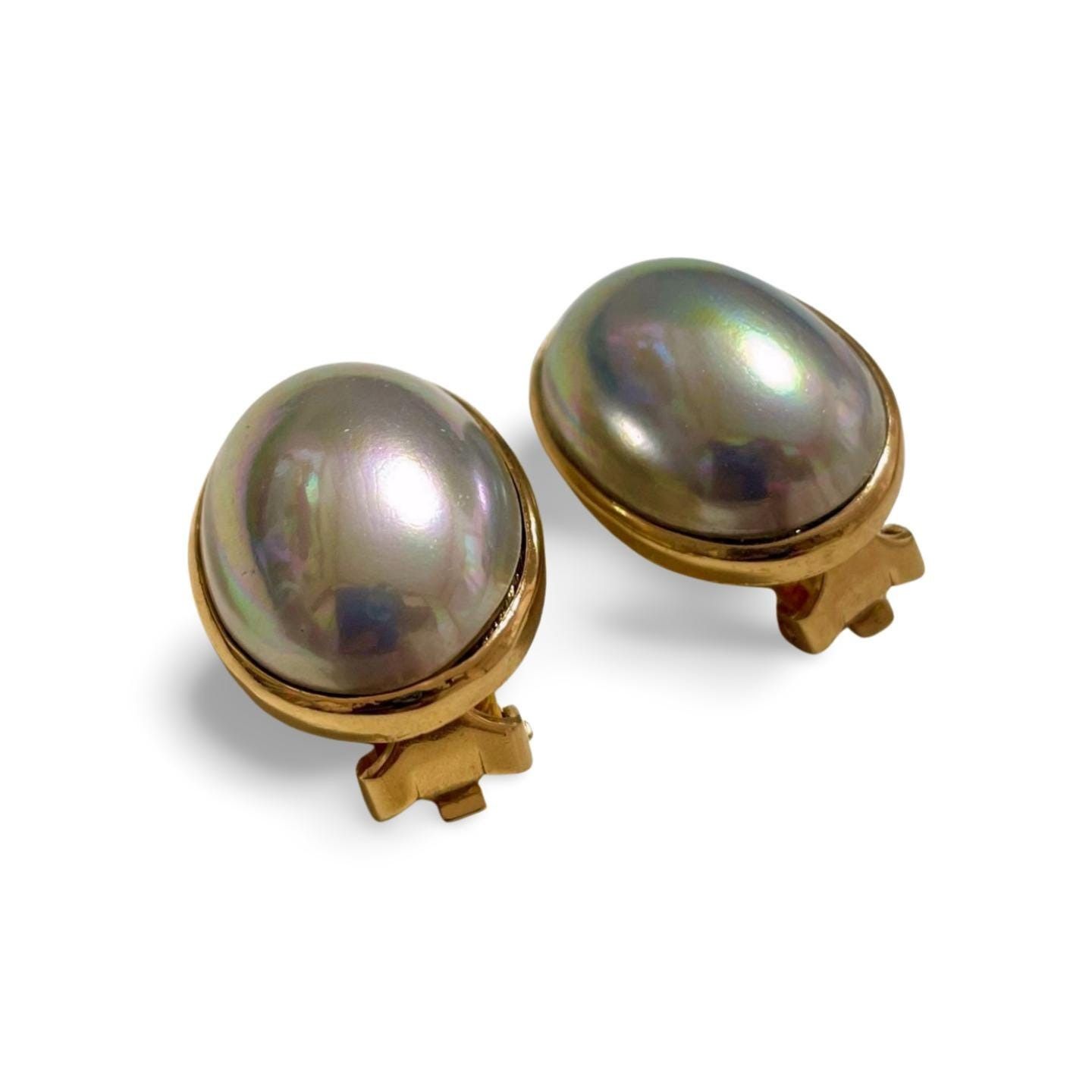 Dior Vintage Christian Dior oval shape faux pearl earrings. Grey Size ONE SIZE - 2 Thumbnail