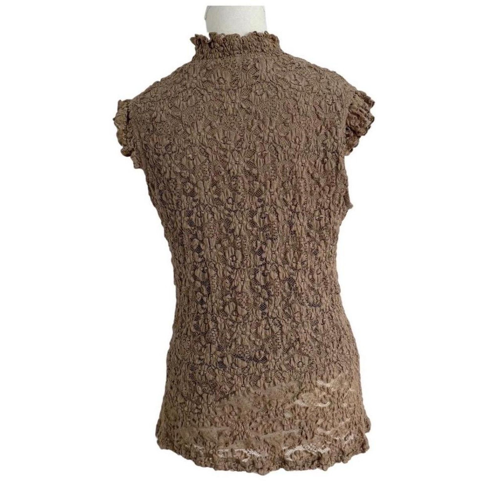 Other Jennie & Marlis Brown Laced Top Ruffles & High Neck Size M Size M / US 6-8 / IT 42-44 - 2 Thumbnail