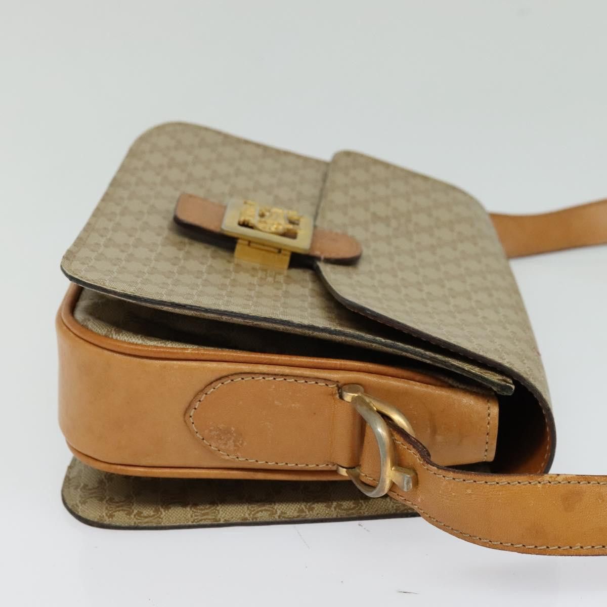 Celine CELINE Macadam Canvas Horse Carriage Shoulder Bag Beige Gold Size ONE SIZE - 5 Thumbnail
