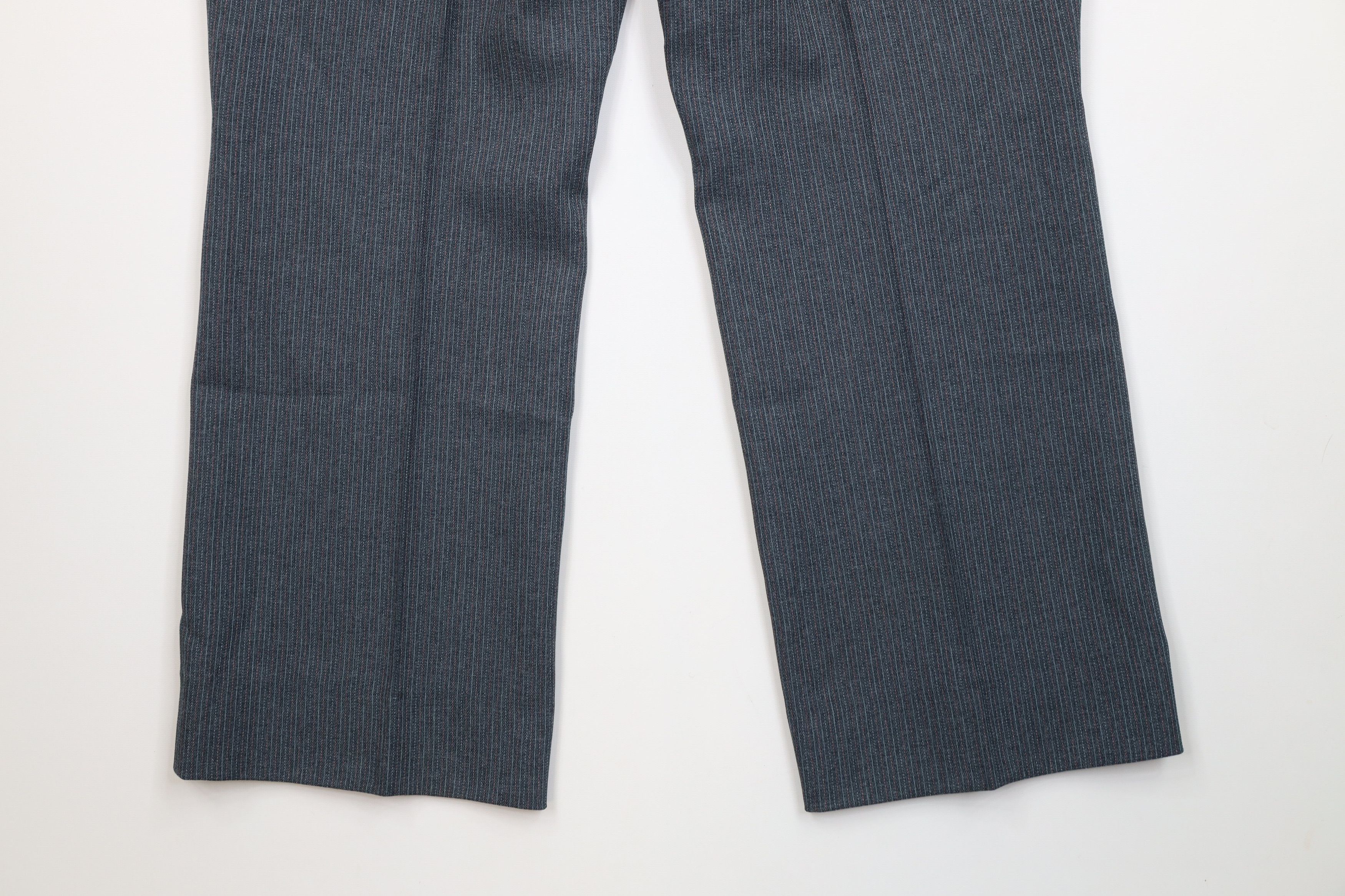 Vintage Vintage 70s Streetwear Pinstriped Knit Wide Leg Chino Pants Size US 42 / EU 58 - 10 Thumbnail