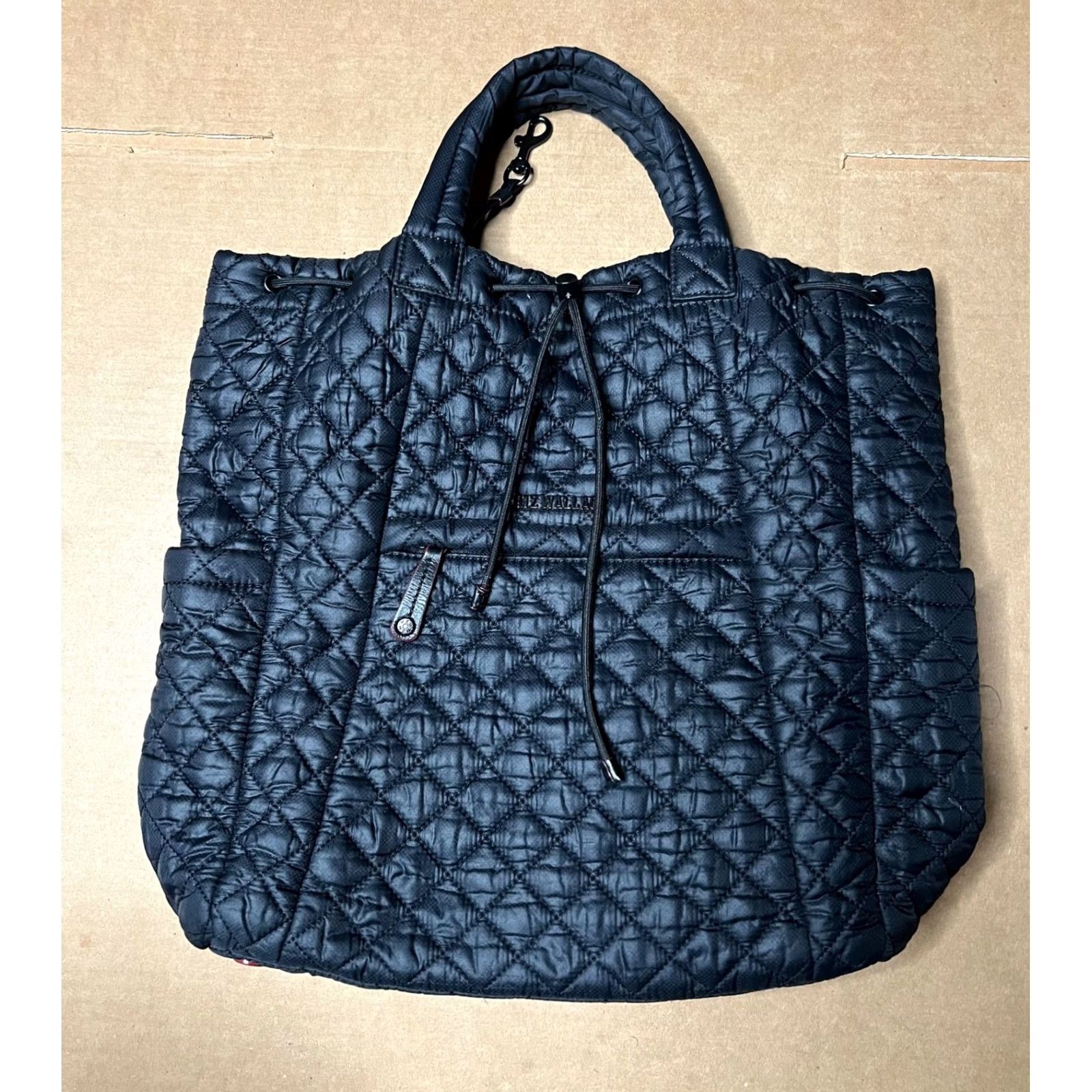 MZ Wallace MZ Wallace Metro Convertible Backpack Tote Medium Black Quilted Nylon Shoulder Bag Size ONE SIZE - 2 Thumbnail