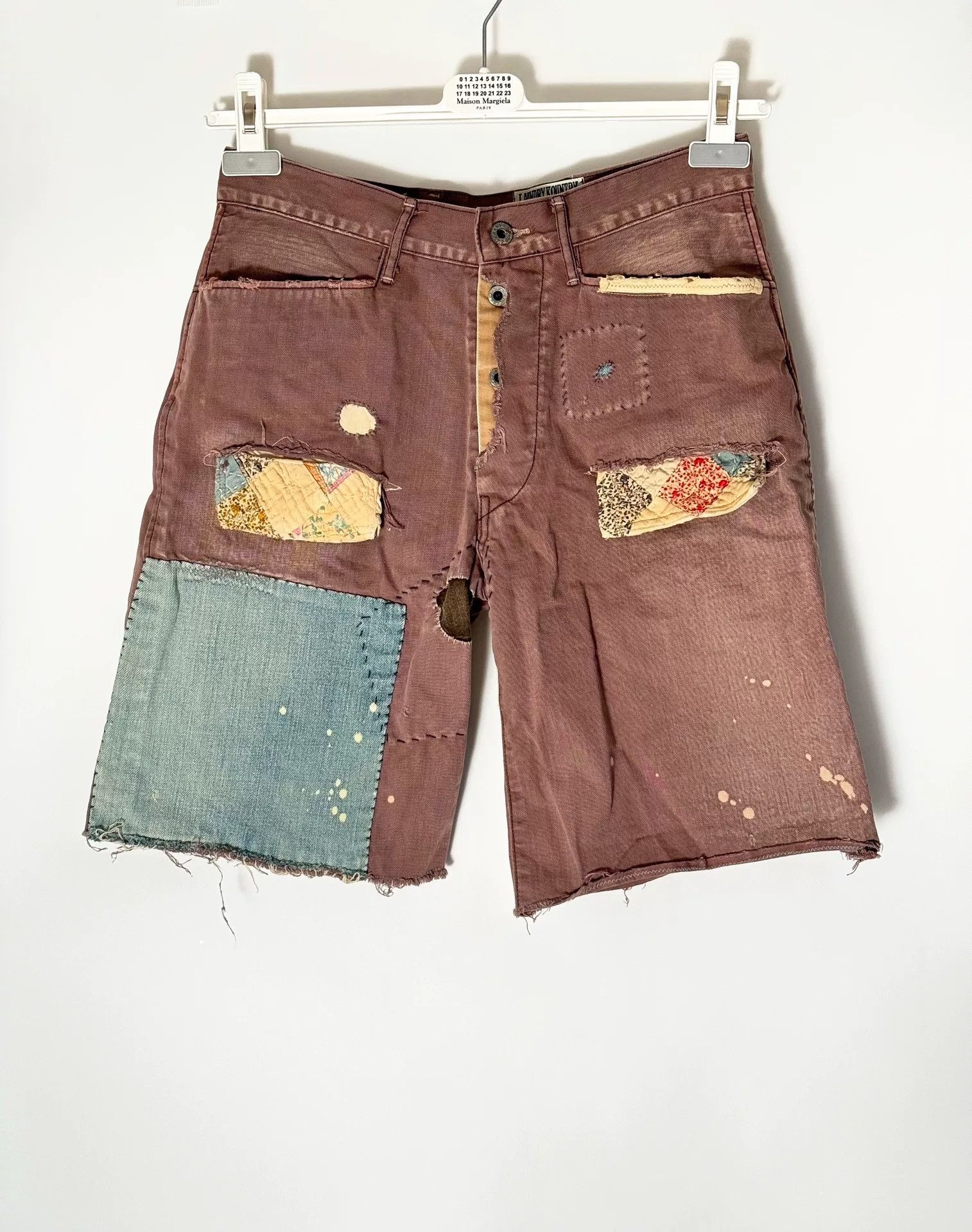 Kapital Kapital Patchwork Distressed Shorts Size US 28 / EU 44 - 1 Thumbnail