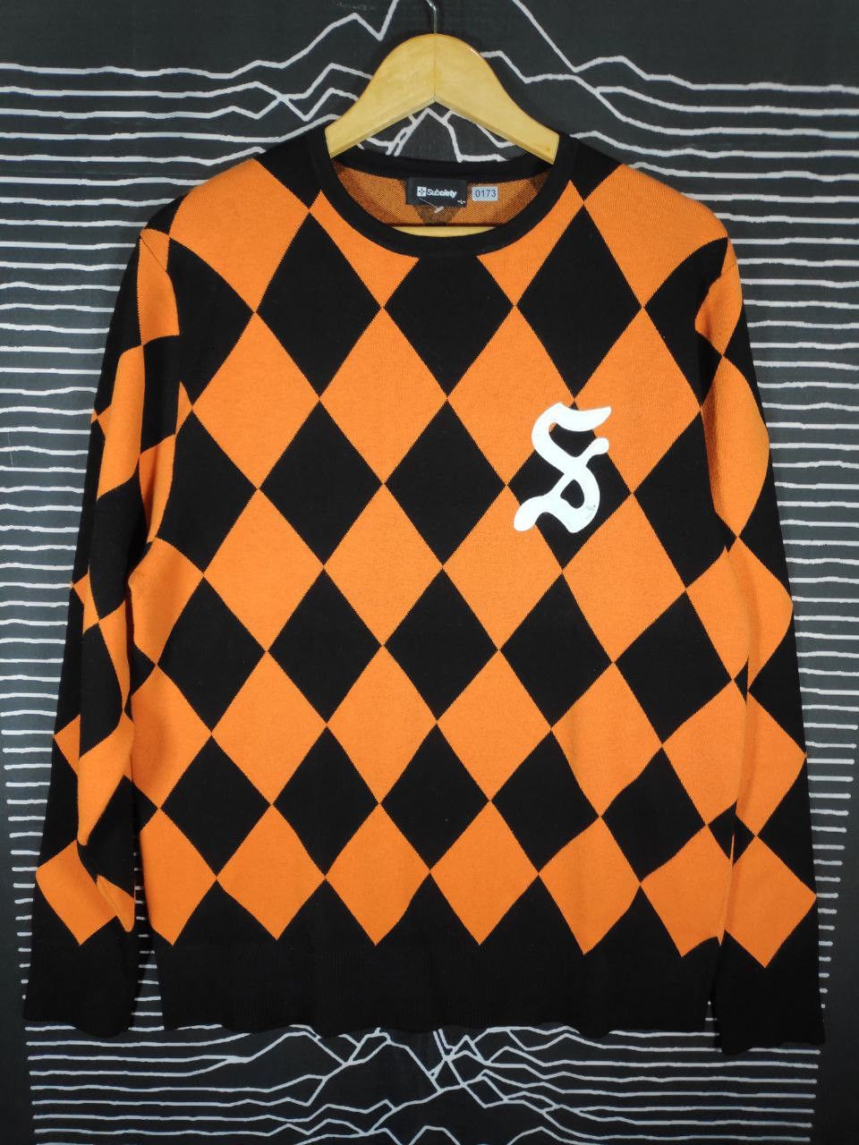 Japanese Brand Subciety 'Asshole' Checkered Punk Streetwear Sweatshirt L Size US L / EU 52-54 / 3 - 3 Thumbnail