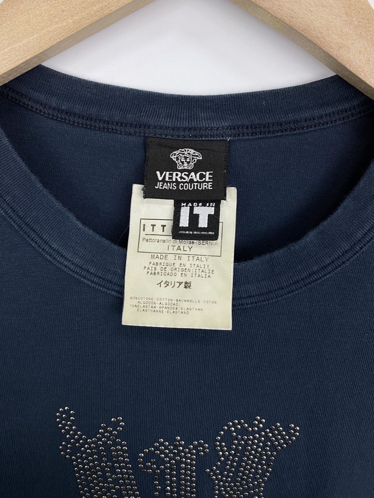 Versace Jeans Couture 🇮🇹 Vintage 90s Versace Archive Jeans Couture Rhinestones Tee Size US M / EU 48-50 / 2 - 5 Thumbnail