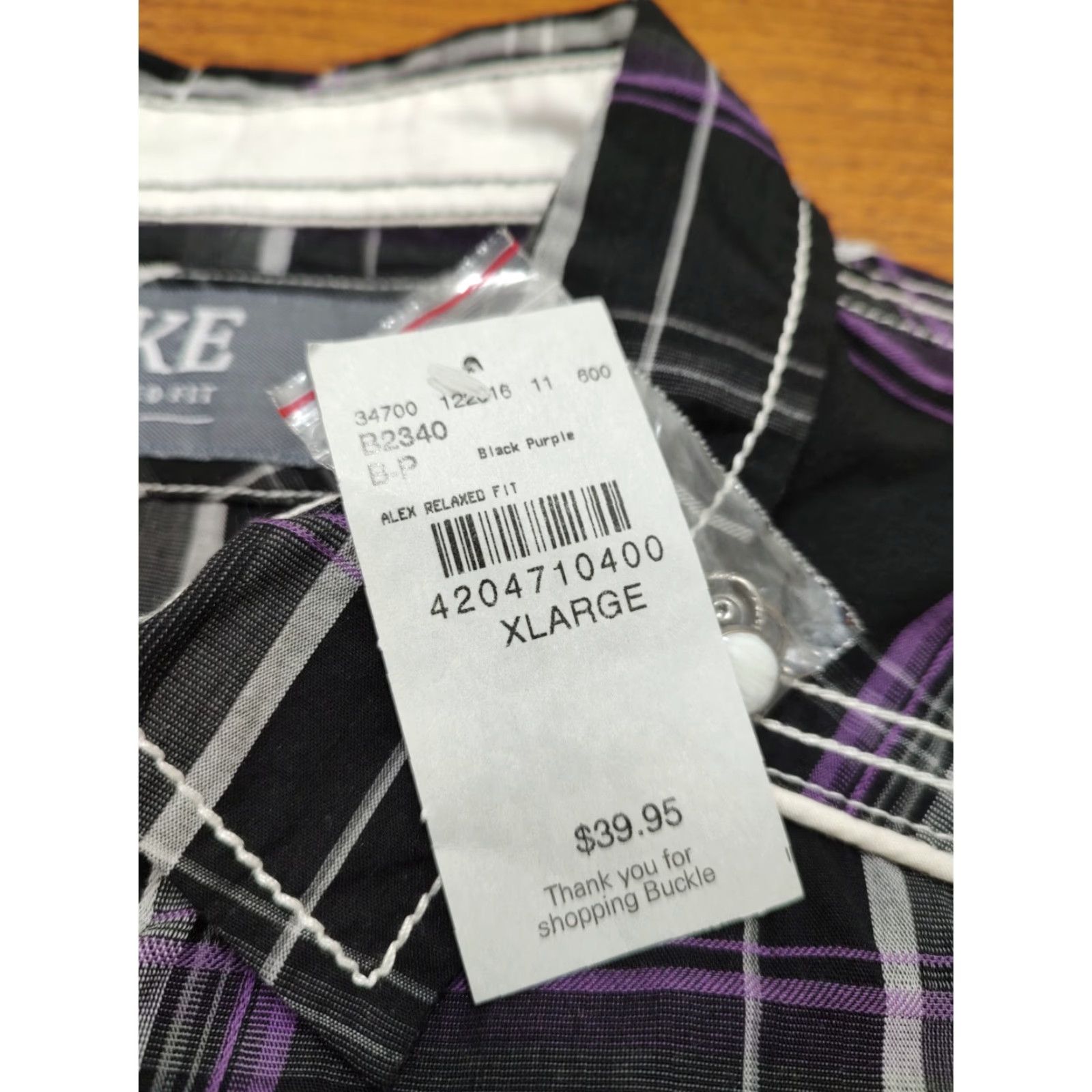Vintage BKE Shirt Mens XL Black Pearl Snap Long Sleeve Plaid Western Casual Size US XL / EU 56 / 4 - 4 Thumbnail