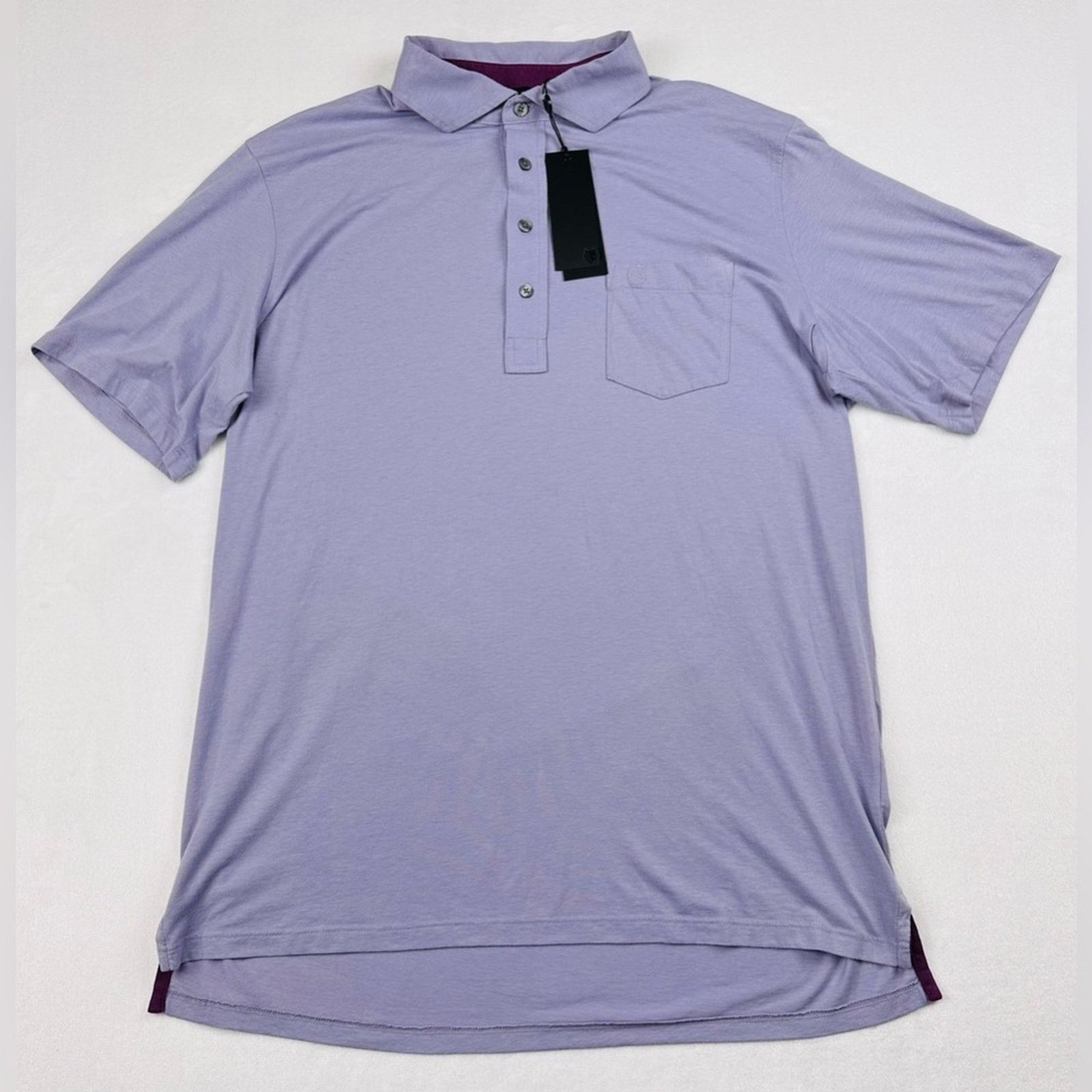 Other Greyson Mens Large Solid Purple Dewberry Pima Cott Golf Polo Size US L / EU 52-54 / 3 - 1 Thumbnail