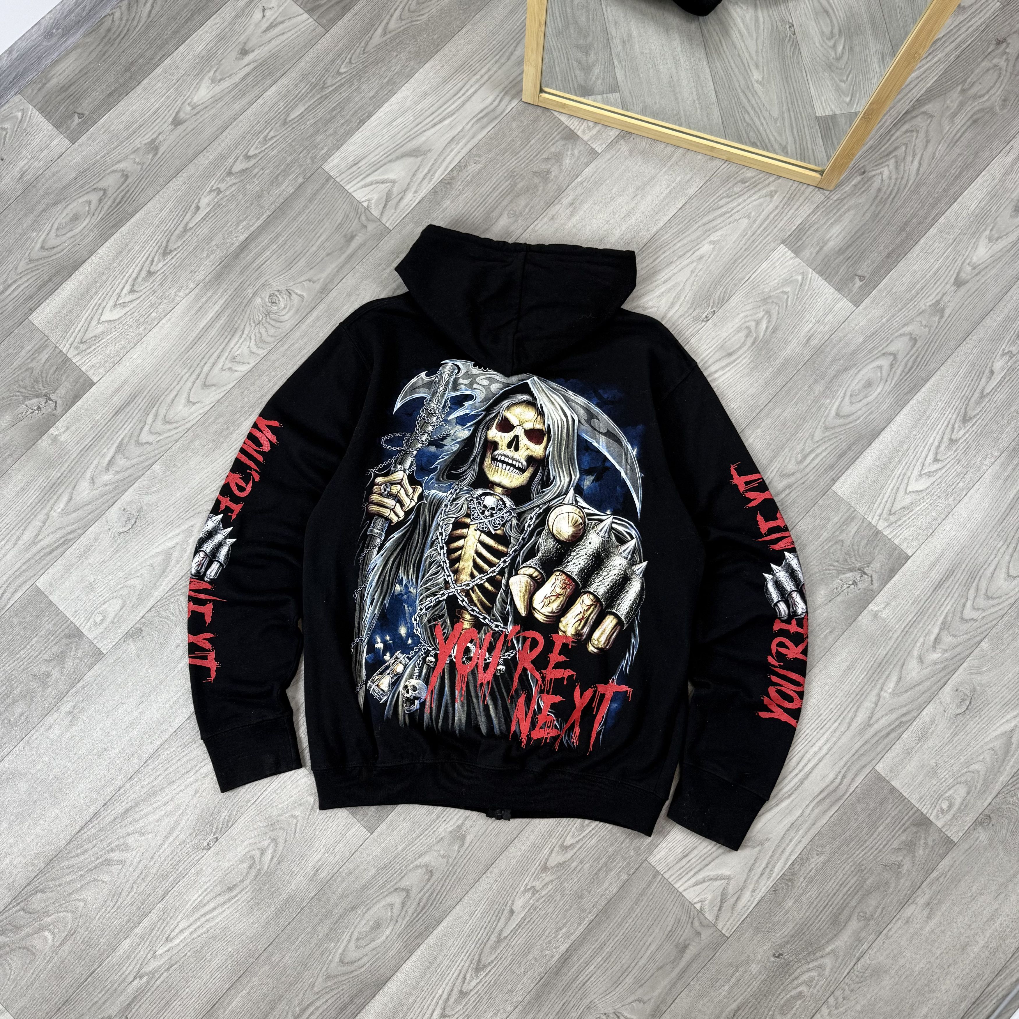 Vintage Vintage Rock Metal Reaper Graphic Zip Hoodie Hooded Sweat Size US XL / EU 56 / 4 - 1 Thumbnail