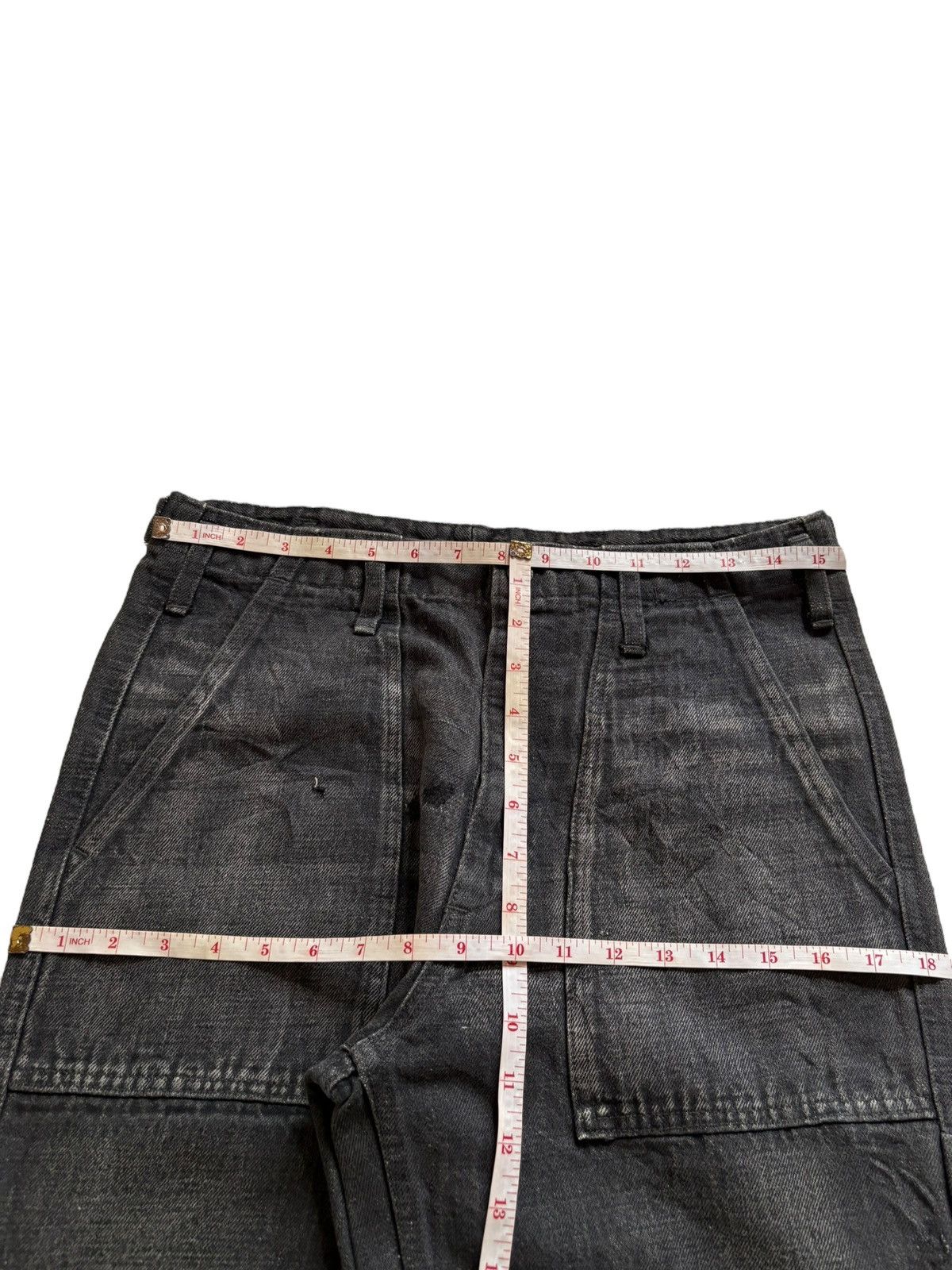 Japanese Brand Vintage Go West Faded Wash Tactical Loose Baggy Jeans Size US 31 - 13 Thumbnail