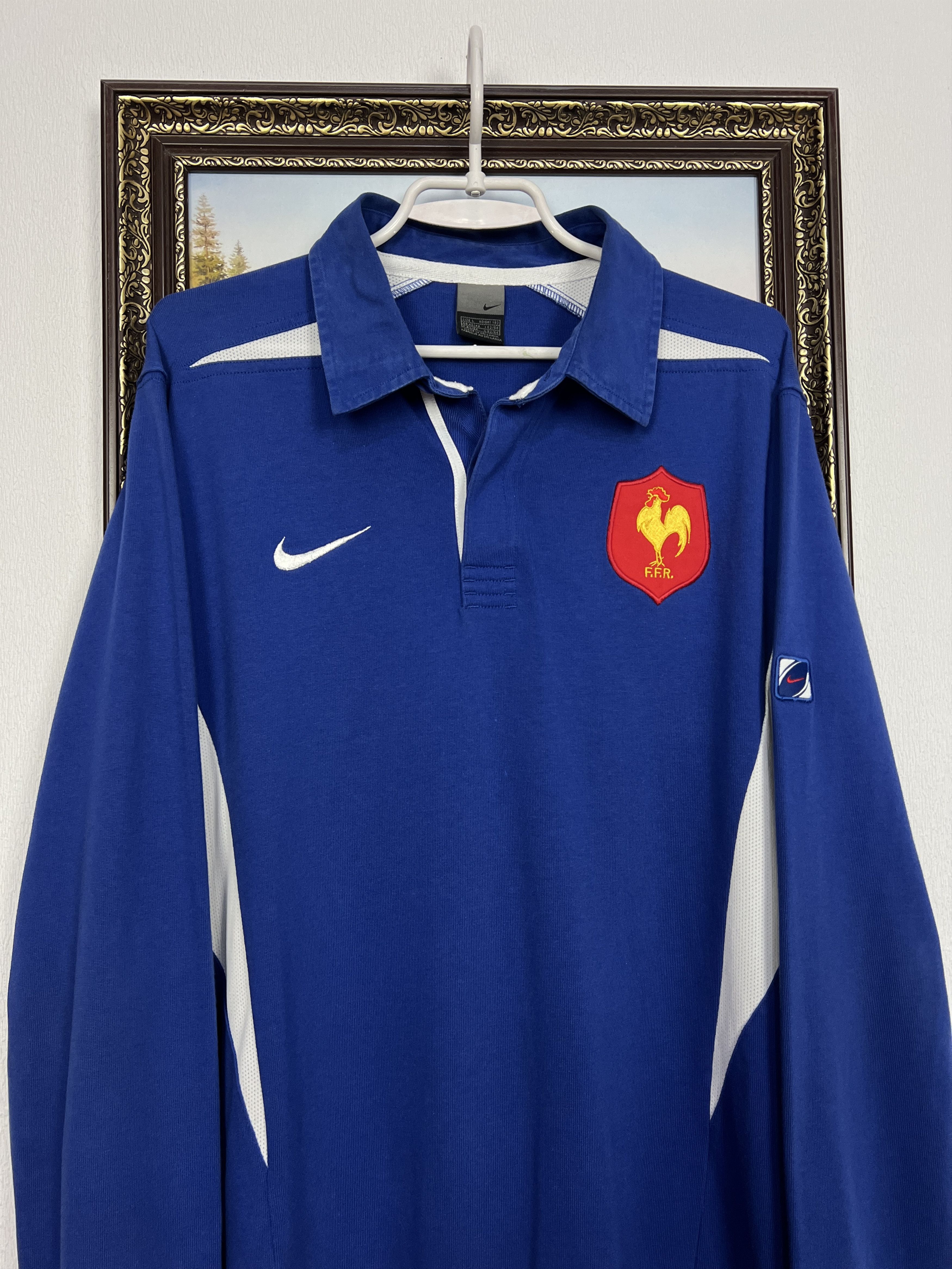 Nike Vintage 2000's France Rugby Union Long Sleeve Jersey Trikot Size US L / EU 52-54 / 3 - 2 Thumbnail