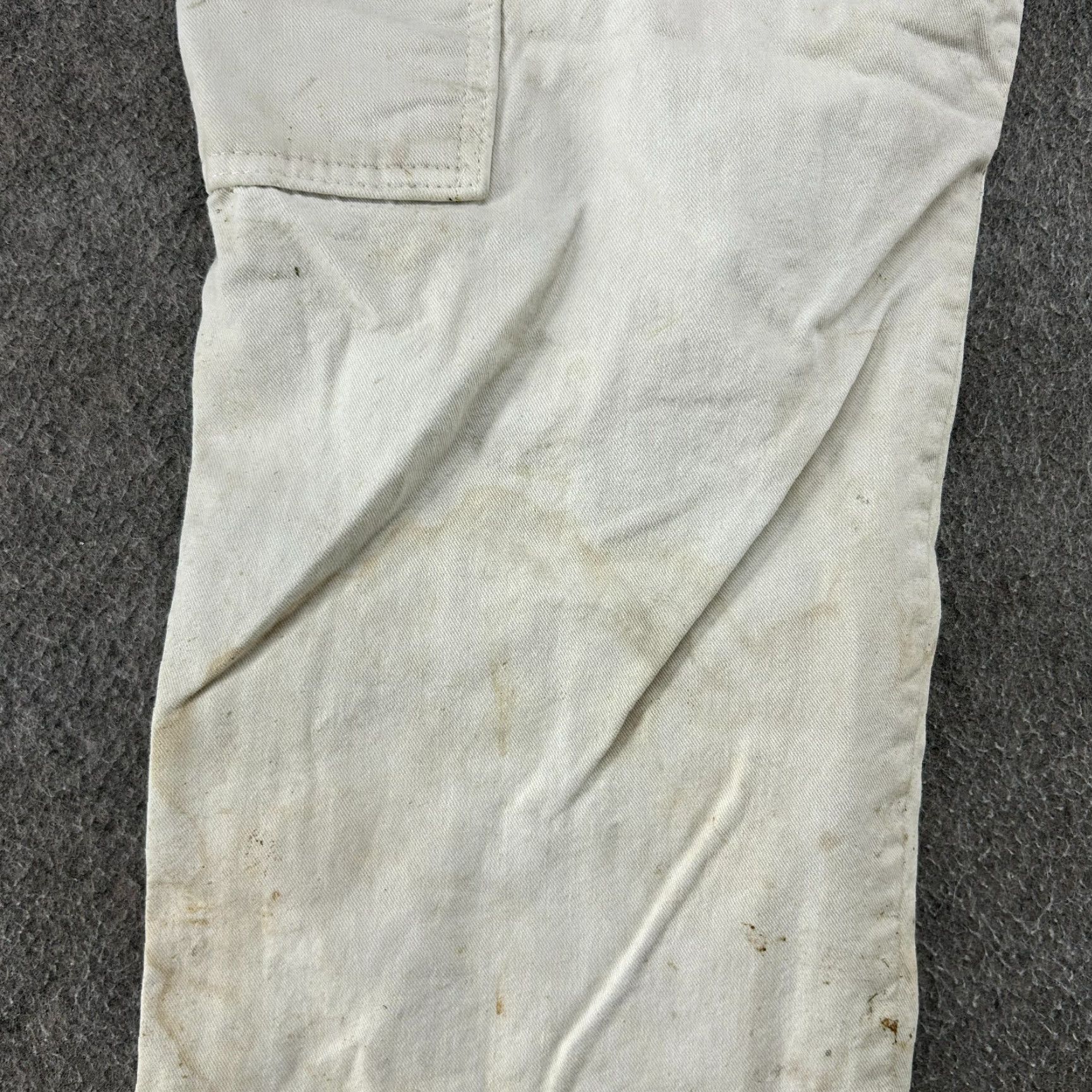 Dickies VINTAGE Dickies Pants Mens Regular 36x34 White Canvas Carpenter Workwear Distressed 5-Pocket Straight Inseam 34 Retro Size US 36 / EU 52 - 5 Thumbnail