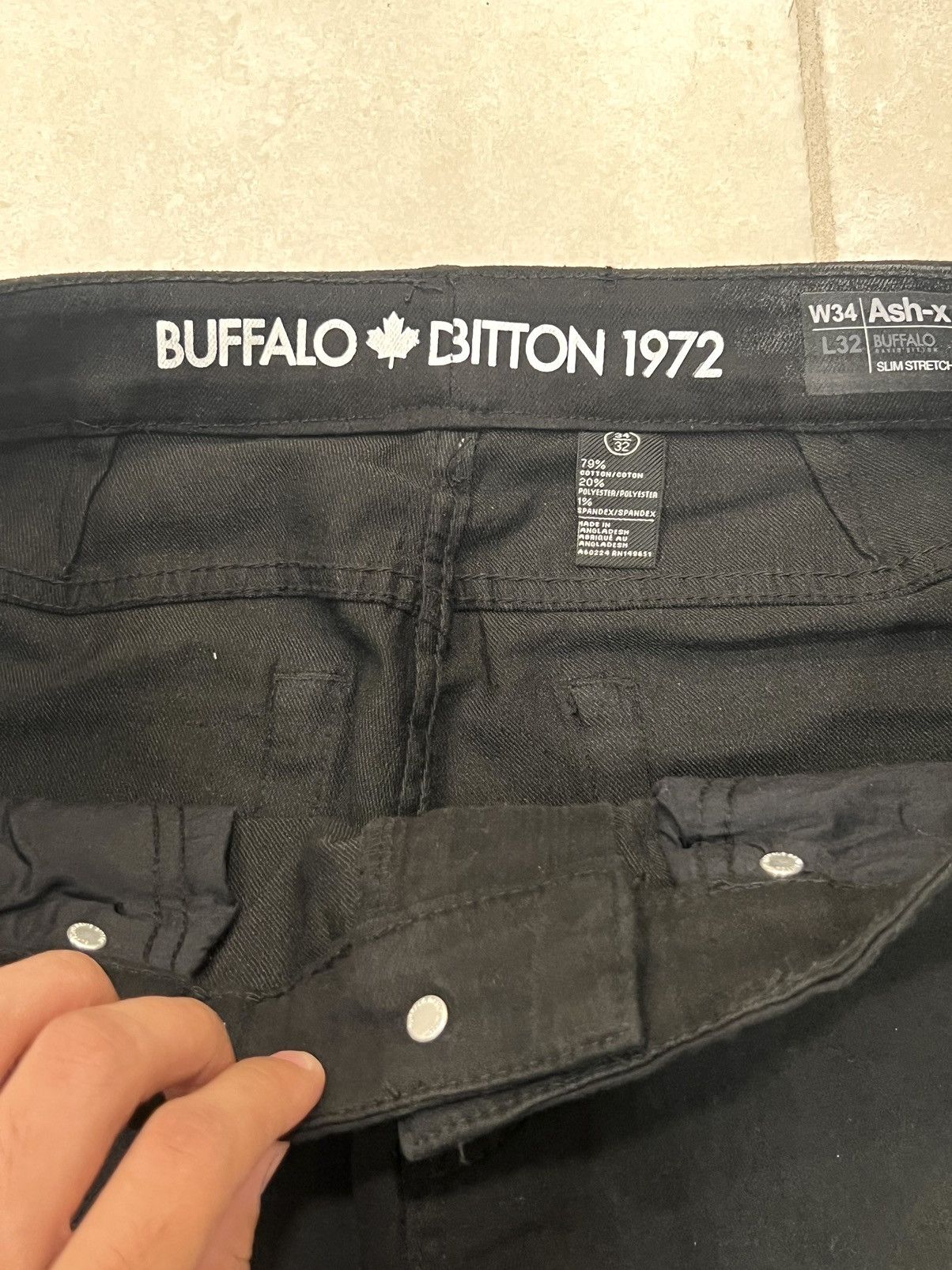 Buffalo David Bitton tailored black stretched denim Size US 34 / EU 50 - 2 Thumbnail