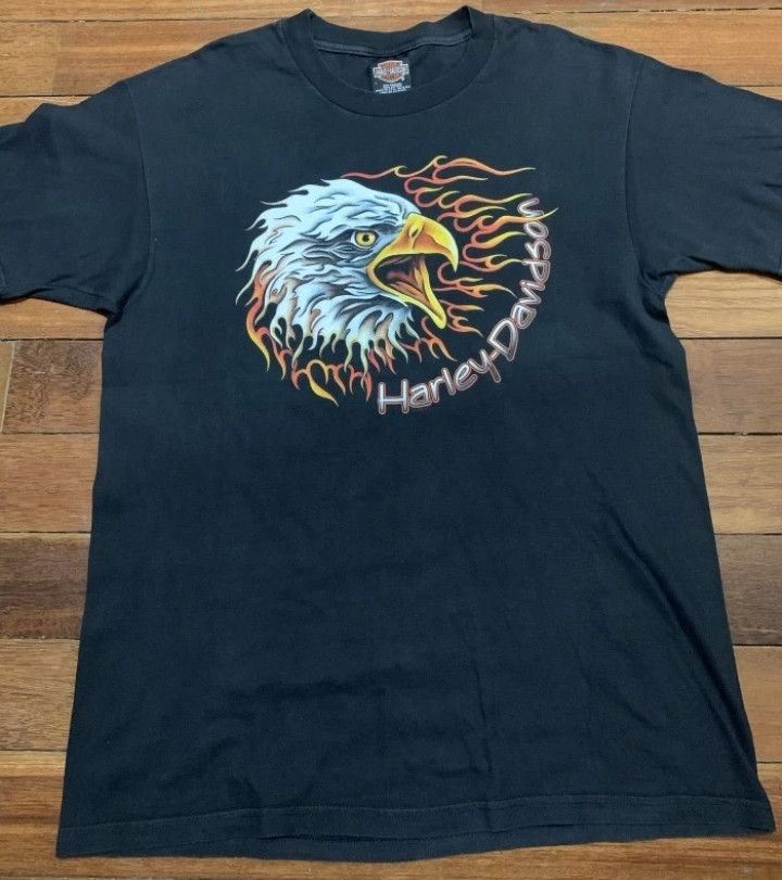 Harley Davidson × Vintage Vintage Harley Davidson Tee T-shirt Tee hook-ups Size US L / EU 52-54 / 3 - 1 Thumbnail